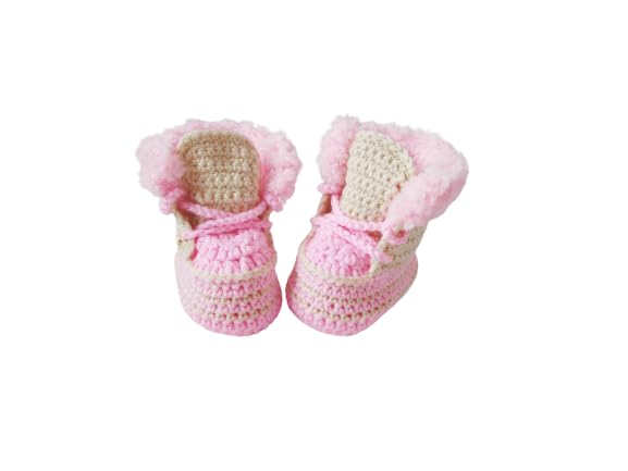 Handmade Crochet Baby Girl Shoes for Newborns 0-6 Months | Soft & Comfortable Booties for Infants | Perfect for Photo Shoots, Baby Showers & First Outfits