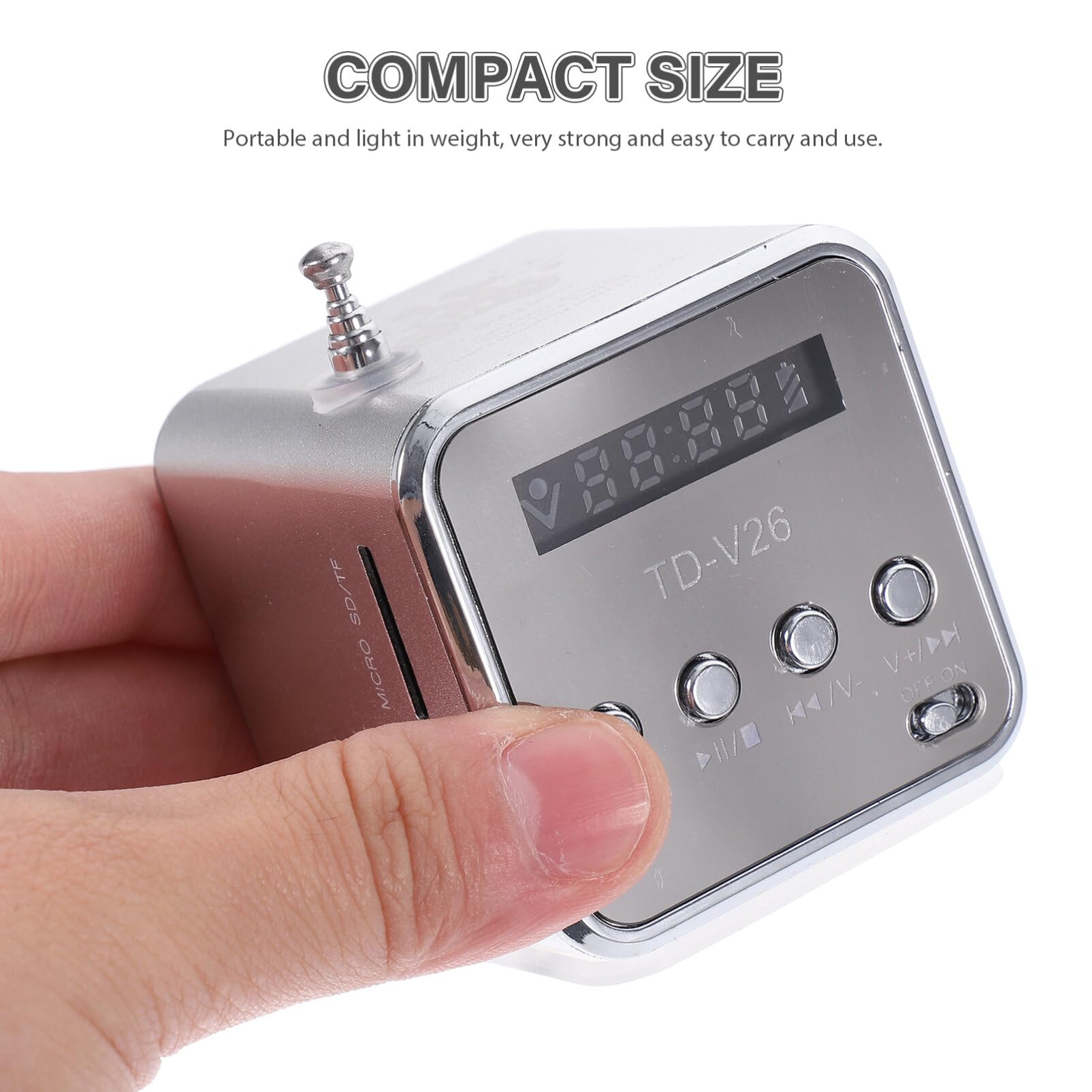 Portable Mini Digital MP3/MP4 Player with Micro SD/TF Card Slot, USB Disk, Built-in Speaker & FM Radio - Silver | Perfect for Gym, Travel, and Outdoor Activities