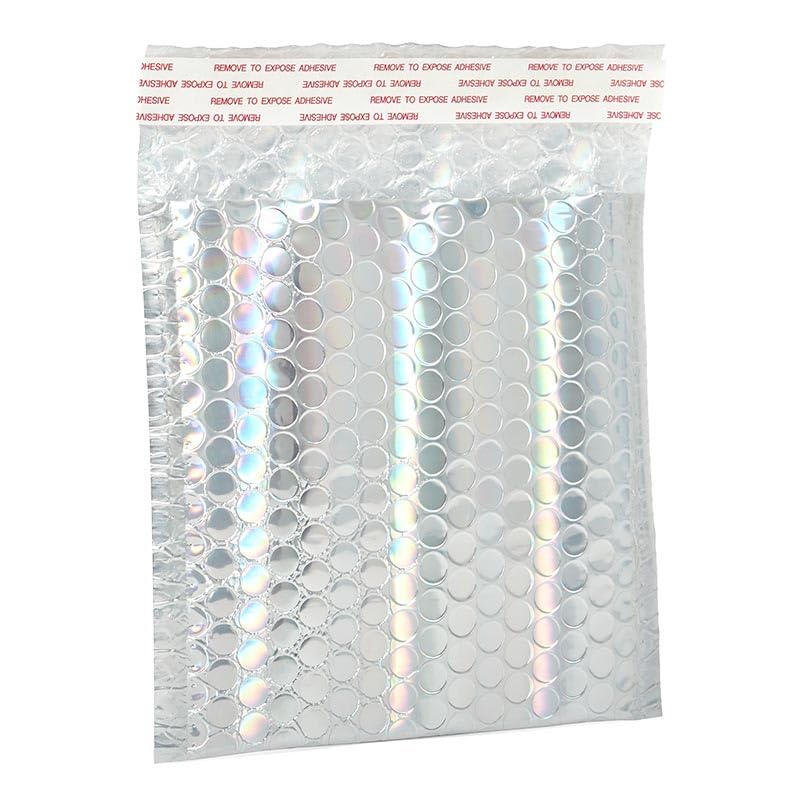 Metallic Colored Padded Envelopes 6x6.5 Inches - 100 Pack Iridescent Bubble Mailers for Shipping, Mailing & Gift Packaging (6x6.5 Inch, 100 Count)
