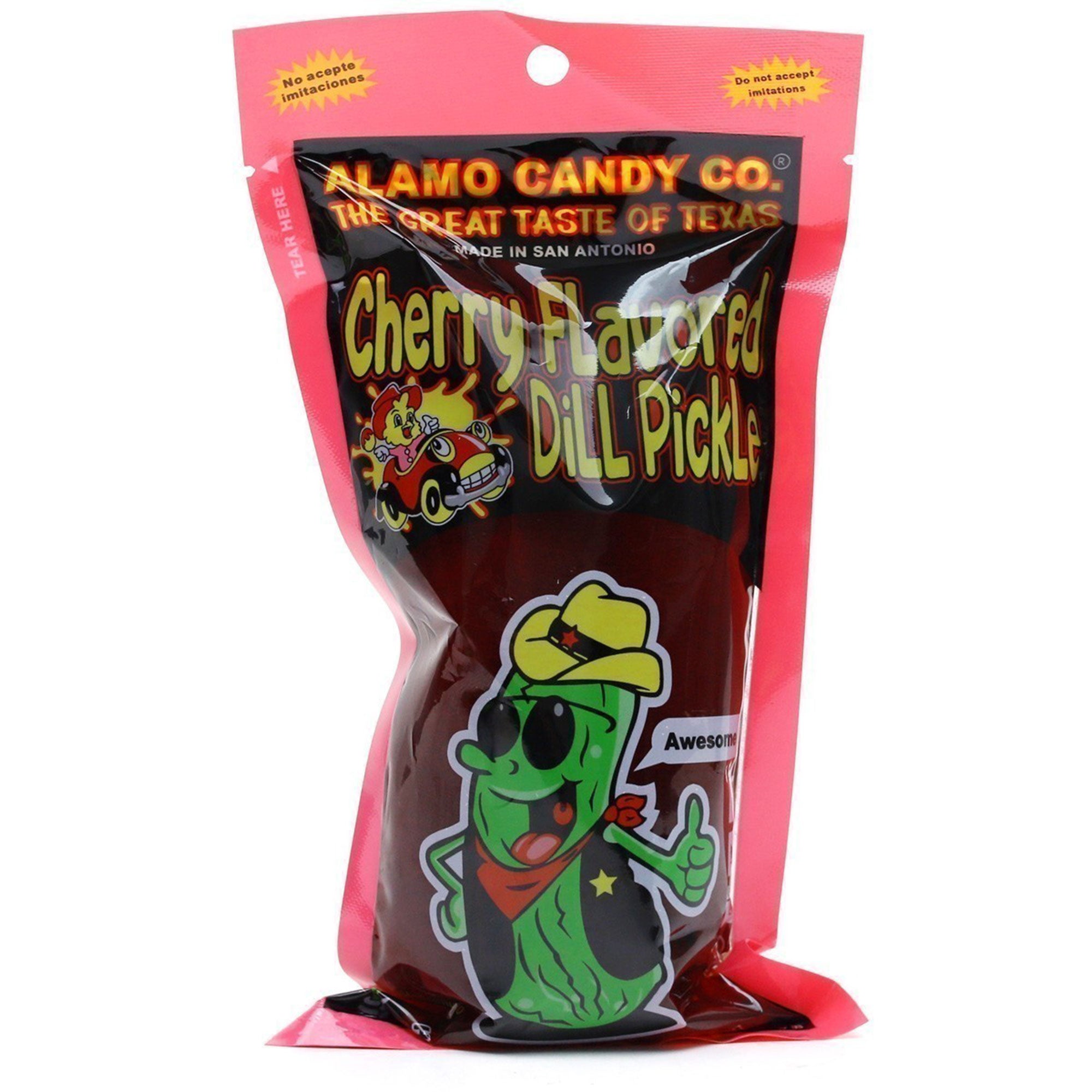 Alamo Candy Cherry Dill Pickle - Sweet & Tangy Pickle Flavor - 250g (1 Count) - Perfect for Snacking, Gift Baskets & Party Favors