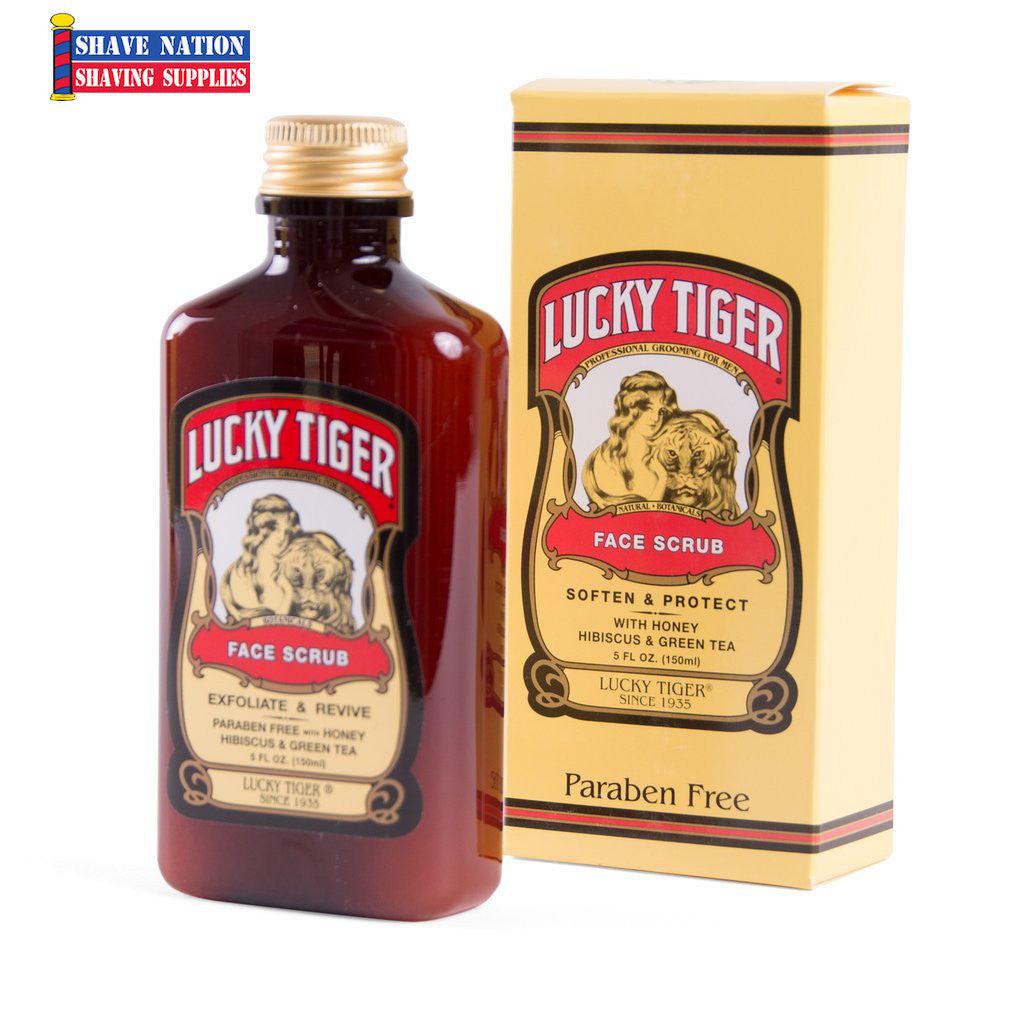 Lucky Tiger Exfoliating Face Scrub for Men - Natural Facial Cleanser with Organic Ingredients | Perfect for Daily Skincare & Acne Treatment