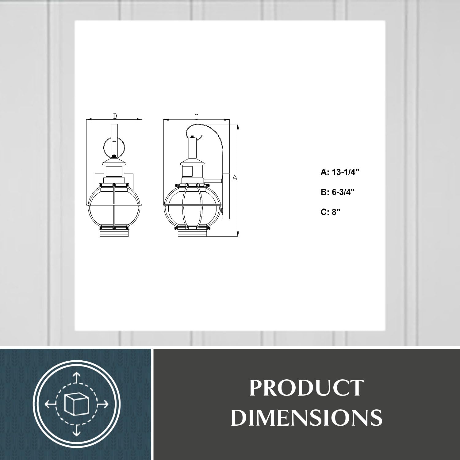 VAXCEL Chatham Black Coastal Motion Sensor Outdoor Wall Light with Clear Glass - Dusk to Dawn Security Lighting for Porch, Garage & Entryway