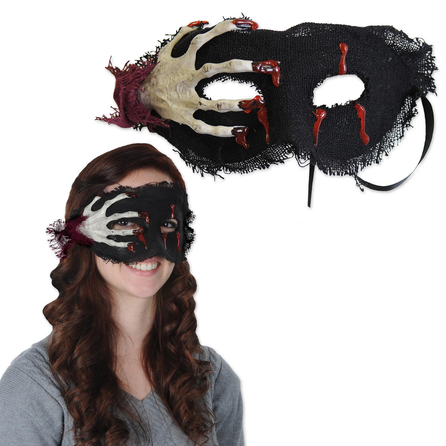 12 Pack Beistle Halloween Skeleton Hand Mask - Scary Costume Accessories for Halloween Party, Haunted House Decor, Trick or Treat, Cosplay and Horror Theme Events