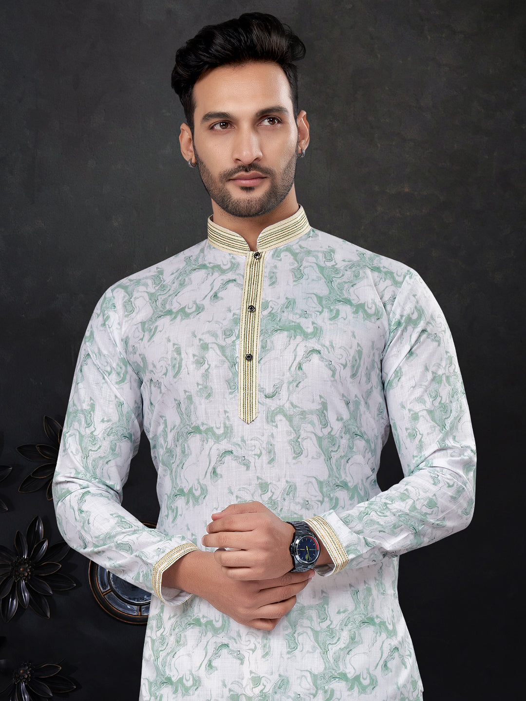 Stylish Blue Silk Kurta Pajama Set with Designer Prints - Elegant Indian Ethnic Wear for Festivals, Weddings & Special Occasions