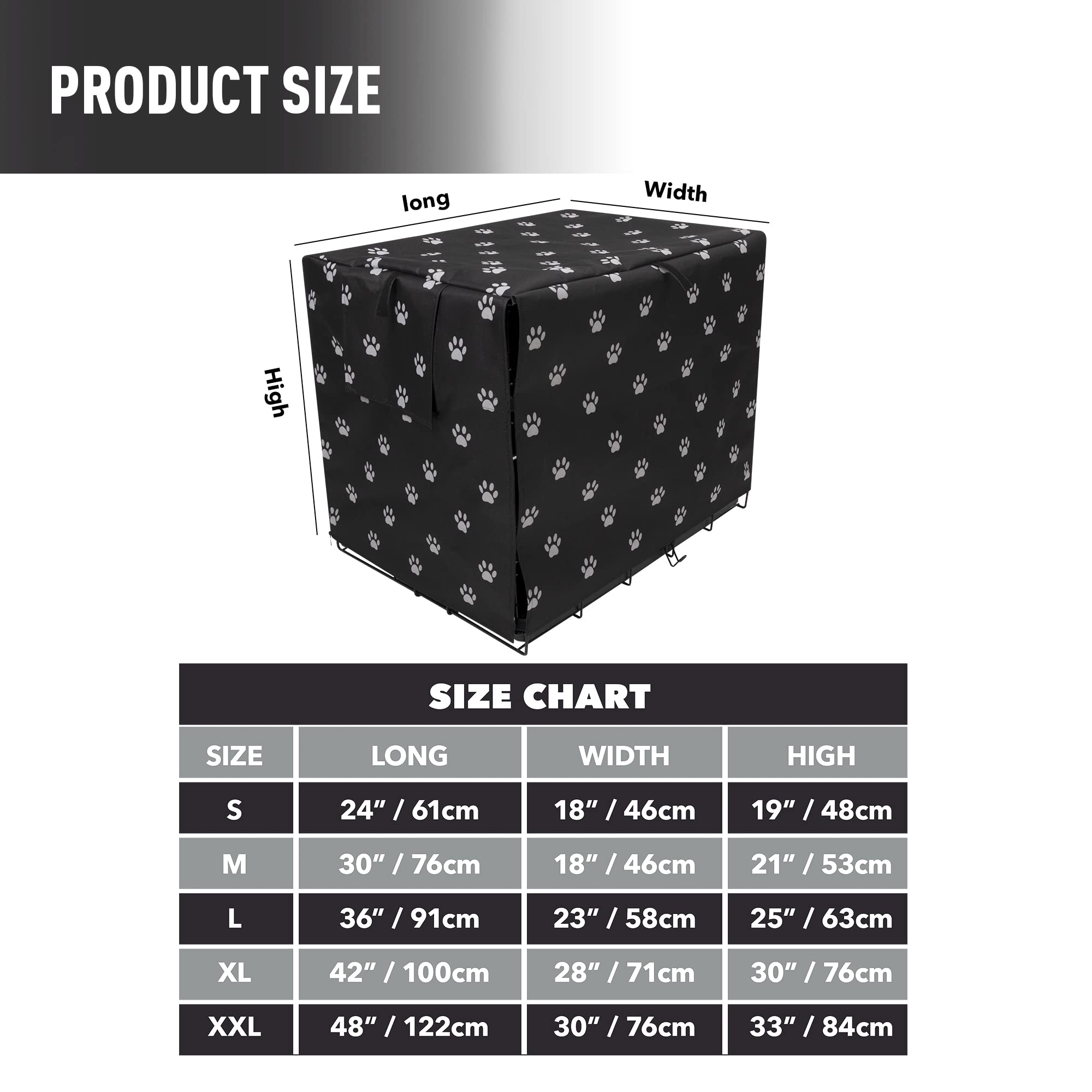 42 Inch Dog Crate Cover for Wire Crate - 600D Oxford Fabric, Waterproof & Windproof Pet Kennel Cover (42