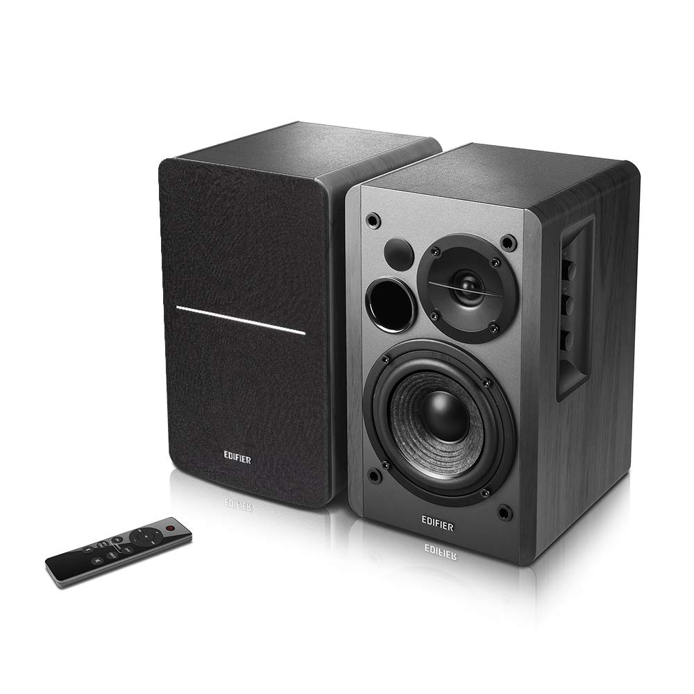 Edifier R1280DBs Active Bluetooth Bookshelf Speakers with Stands - 2.0 Wireless Studio Monitor with Optical Input & Subwoofer Line Out - 42W RMS Power - Black (Perfect for Home Theater, Gaming & Music Listening)