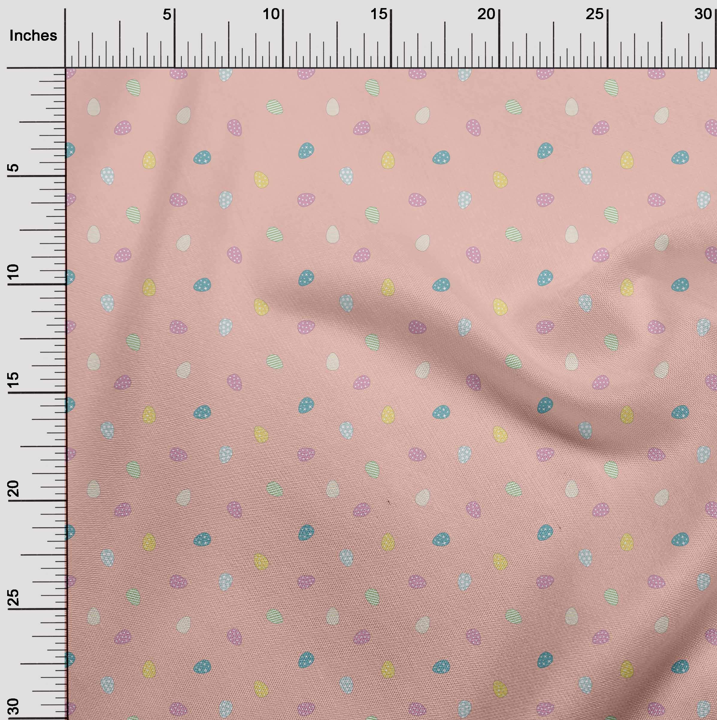 Premium 100% Cotton Cambric Fabric - Easter Egg Print by The Yard, 56 Inch Wide - Perfect for DIY Easter Decorations, Quilting & Sewing Projects