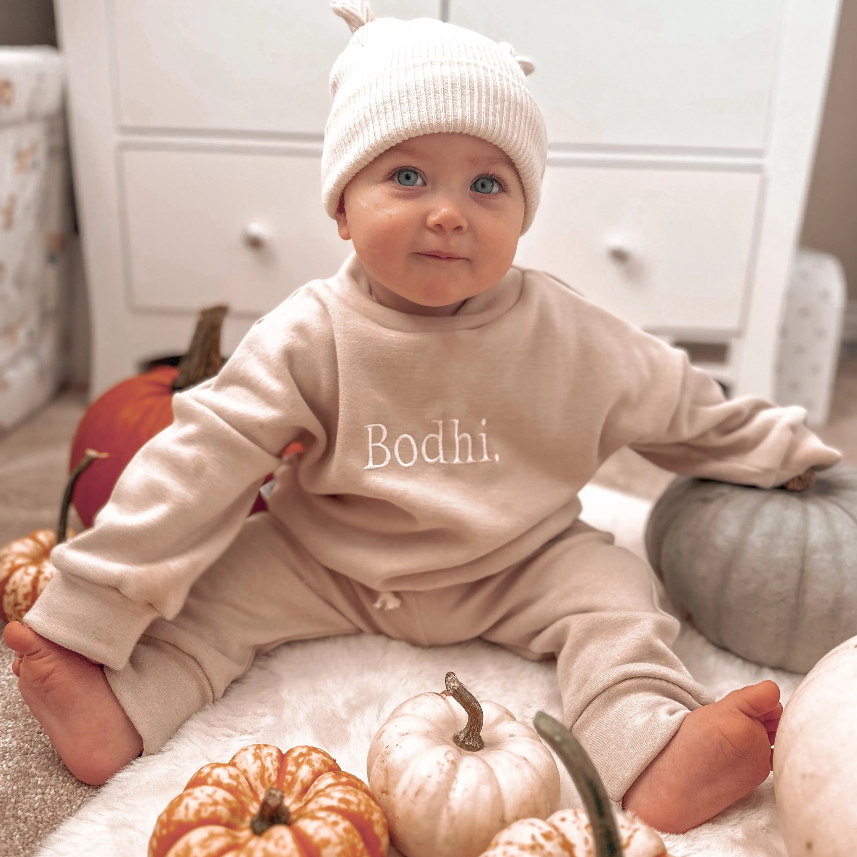 Custom Beige Lounge Set for Kids 0-10 Years | Soft & Cozy Outfit for Playtime, Nap Time & Family Relaxation