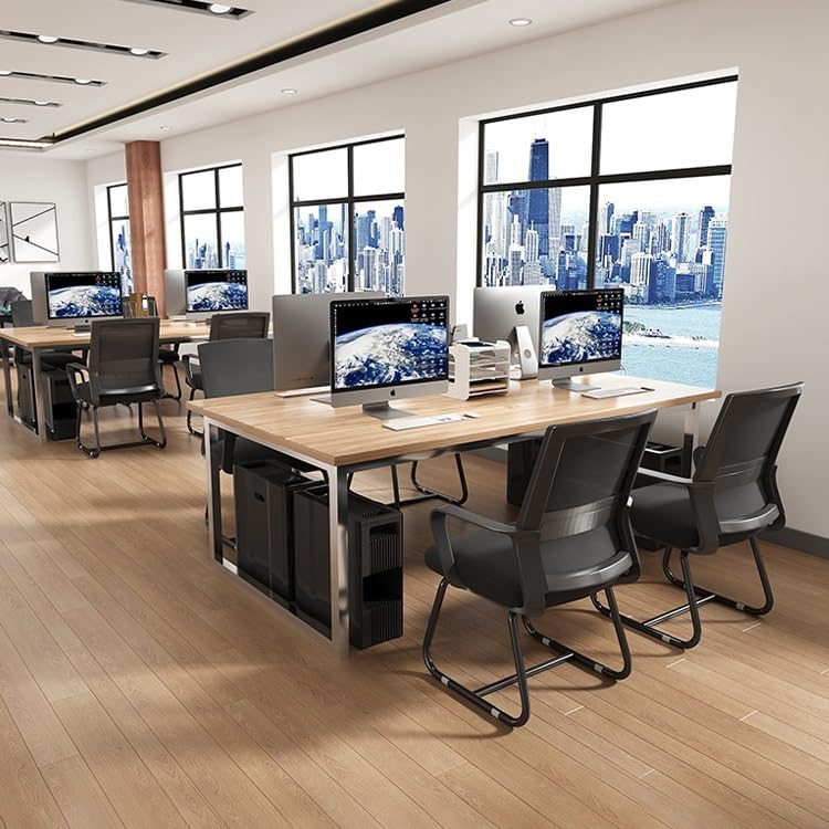 Ergonomic Office Chair with Breathable Mesh Back & Arm Support - Adjustable Height Computer Desk Chair for Adults, Home Office, Conference & Study - Comfortable Black Work Chair for Long Hours