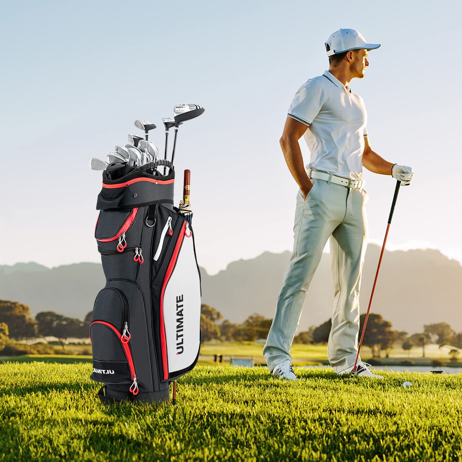 Tangkula Premium Golf Cart Bag - Lightweight, Durable & Water-Resistant for Golf Enthusiasts | Perfect for Golf Courses, Driving Ranges & Tournaments
