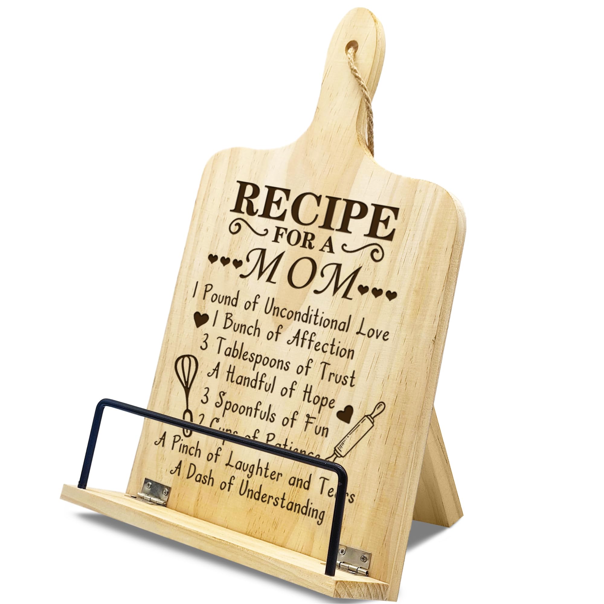 Best Mother's Day Gifts for Mom - Cookbook Stand for Kitchen Counter, Recipe Book Holder - Perfect for Baking, Cooking & Reading in the Kitchen