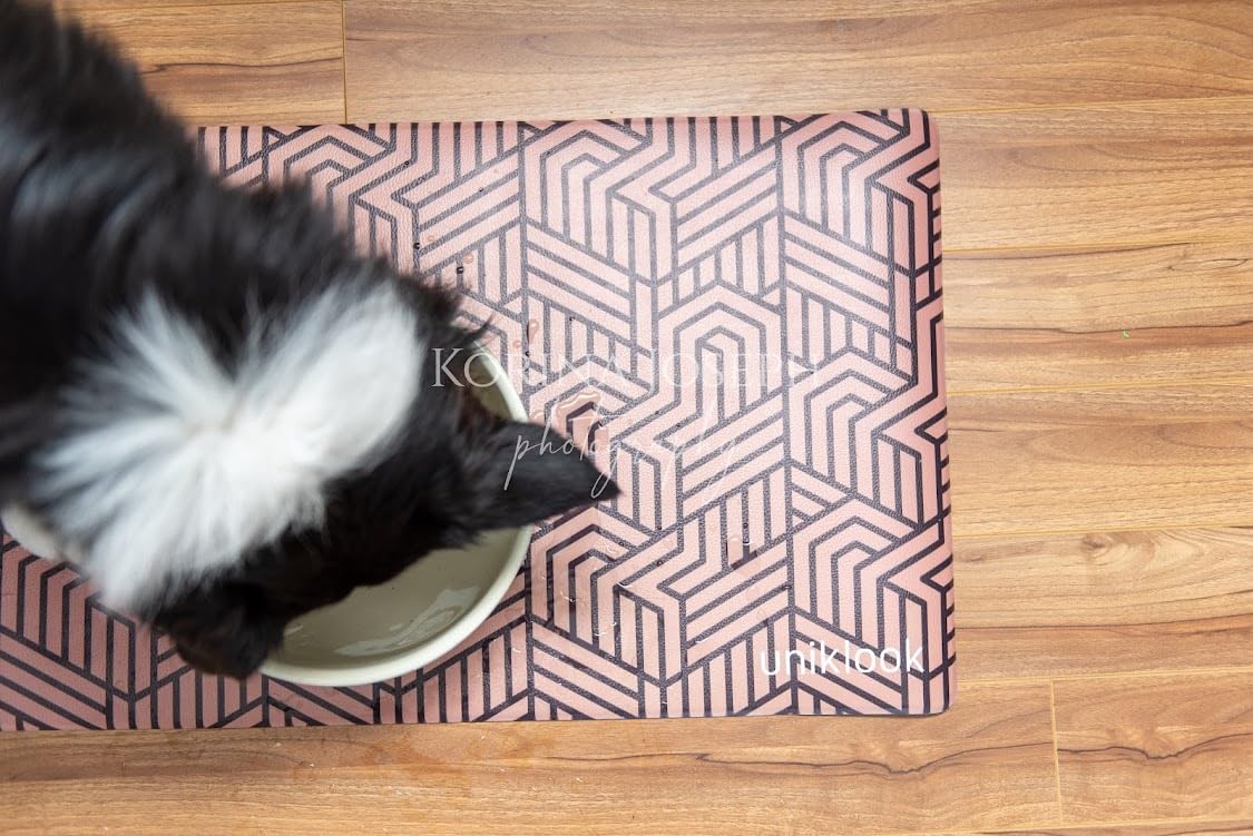 Non-Slip Waterproof Dog Food Mat - Durable Pet Feeding Mat for Bowls, Food & Water - Easy Clean Dog Bowl Mat for Indoor & Outdoor Use - Perfect for Messy Eaters & Spill Prevention - UnikLook
