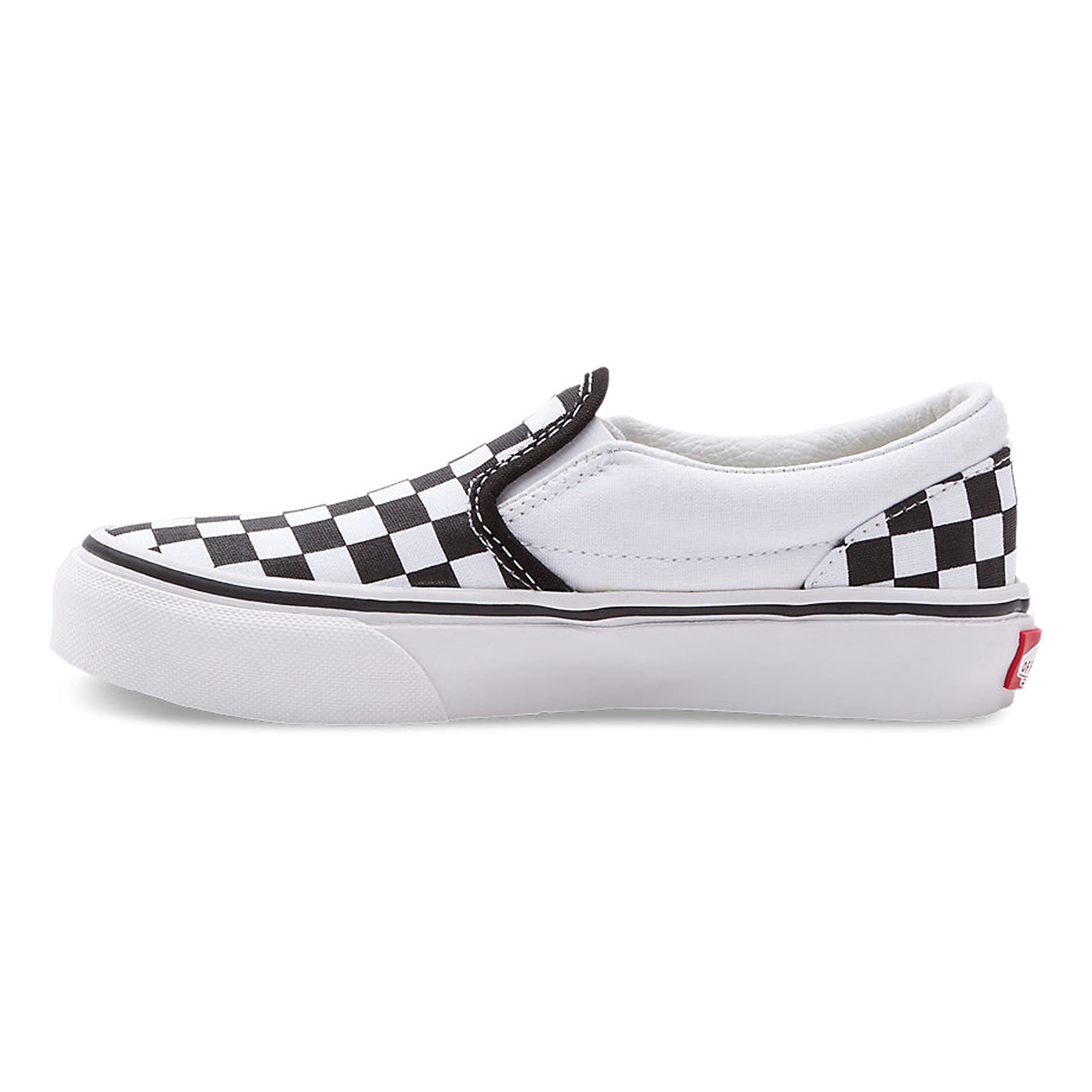 Vans Kids Unisex Classic Slip-On Checkerboard Sneakers - Black & White Casual Shoes for Boys & Girls - Size 2.5 Little Kid - Perfect for School, Playdates & Everyday Wear