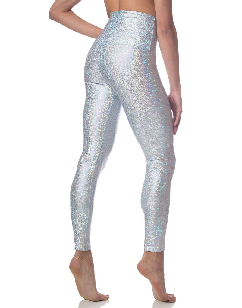 Crystal Mermaid Sneaker Leggings for Women - Sparkly High Waisted Yoga Pants with Rhinestones - Perfect for Workout, Dance, and Fashion Outfits