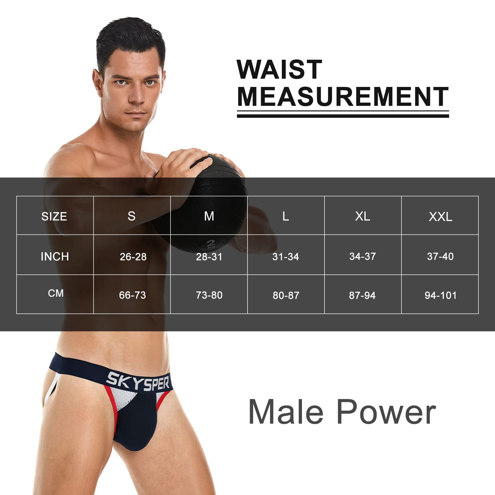 SKYSPER Men's Athletic Jockstrap Support Underwear - Breathable & Comfortable for Sports, Workout & Daily Wear - Sexy Male Underwear for Gym, Running & Active Lifestyle