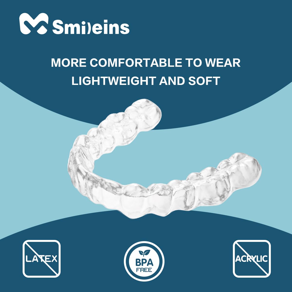 2 Pack Custom Clear Teeth Retainers - Upper & Lower Night Guards for Teeth Grinding & TMJ Relief - Comfortable Dental Mouthguard for Sleeping & Teeth Protection