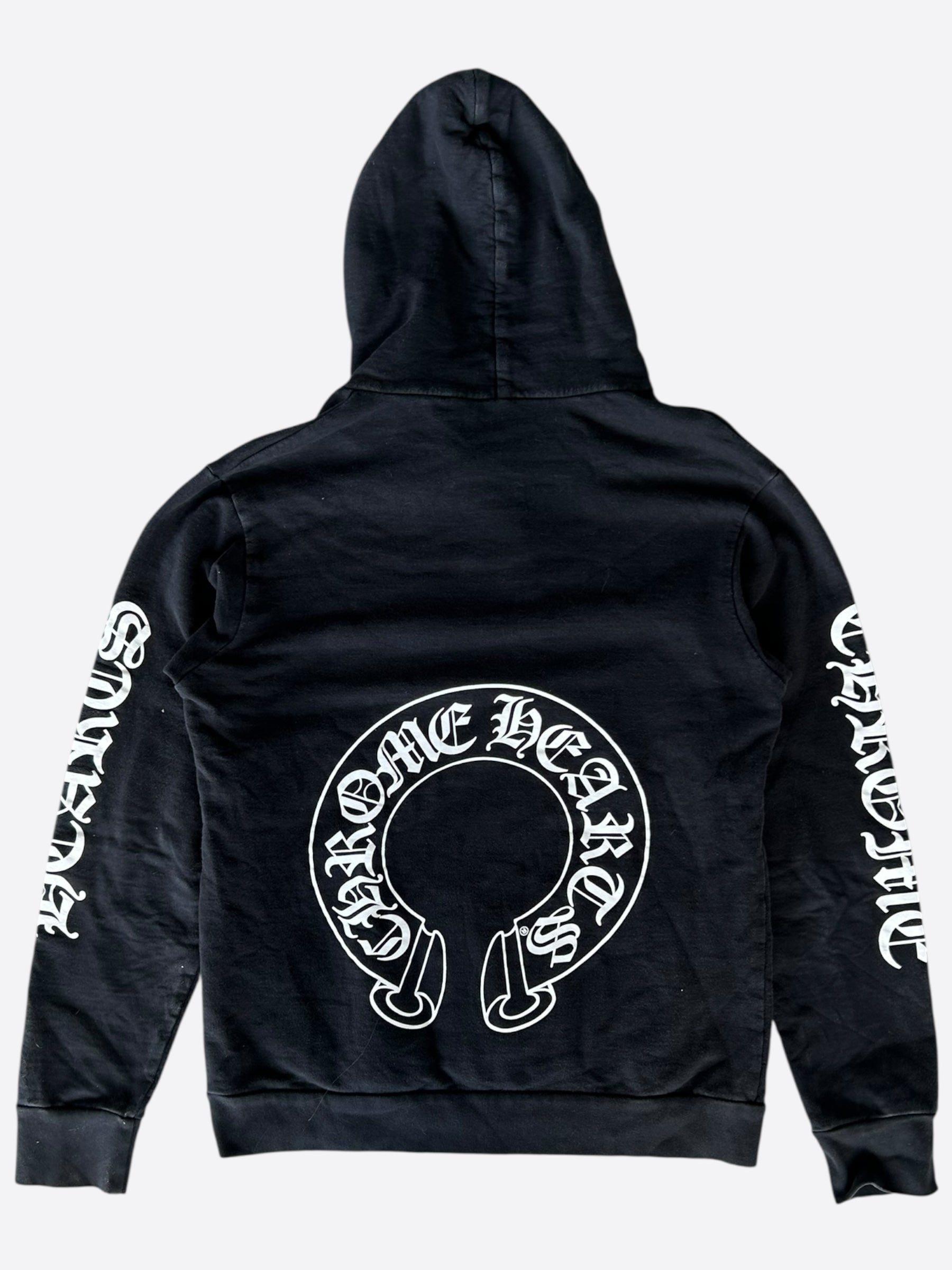 Chrome Hearts Black & White Horseshoe Logo Hoodie - Stylish Streetwear for Men & Women | Perfect for Casual Outfits, Urban Fashion & Hip-Hop Style