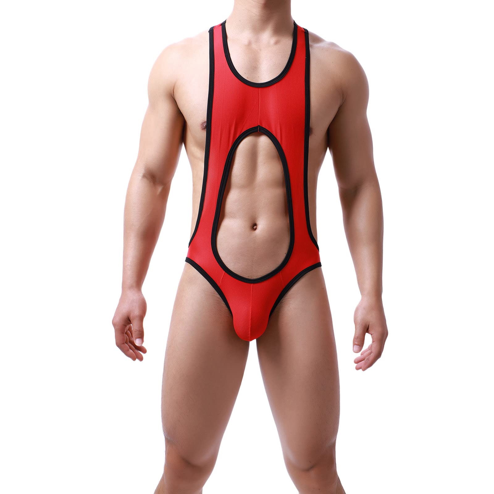 Sexy Men's Mesh Boxer Briefs - Breathable One-Piece Underwear with Strappy Design for Comfort & Style | Perfect for Lingerie, Roleplay & Intimate Moments