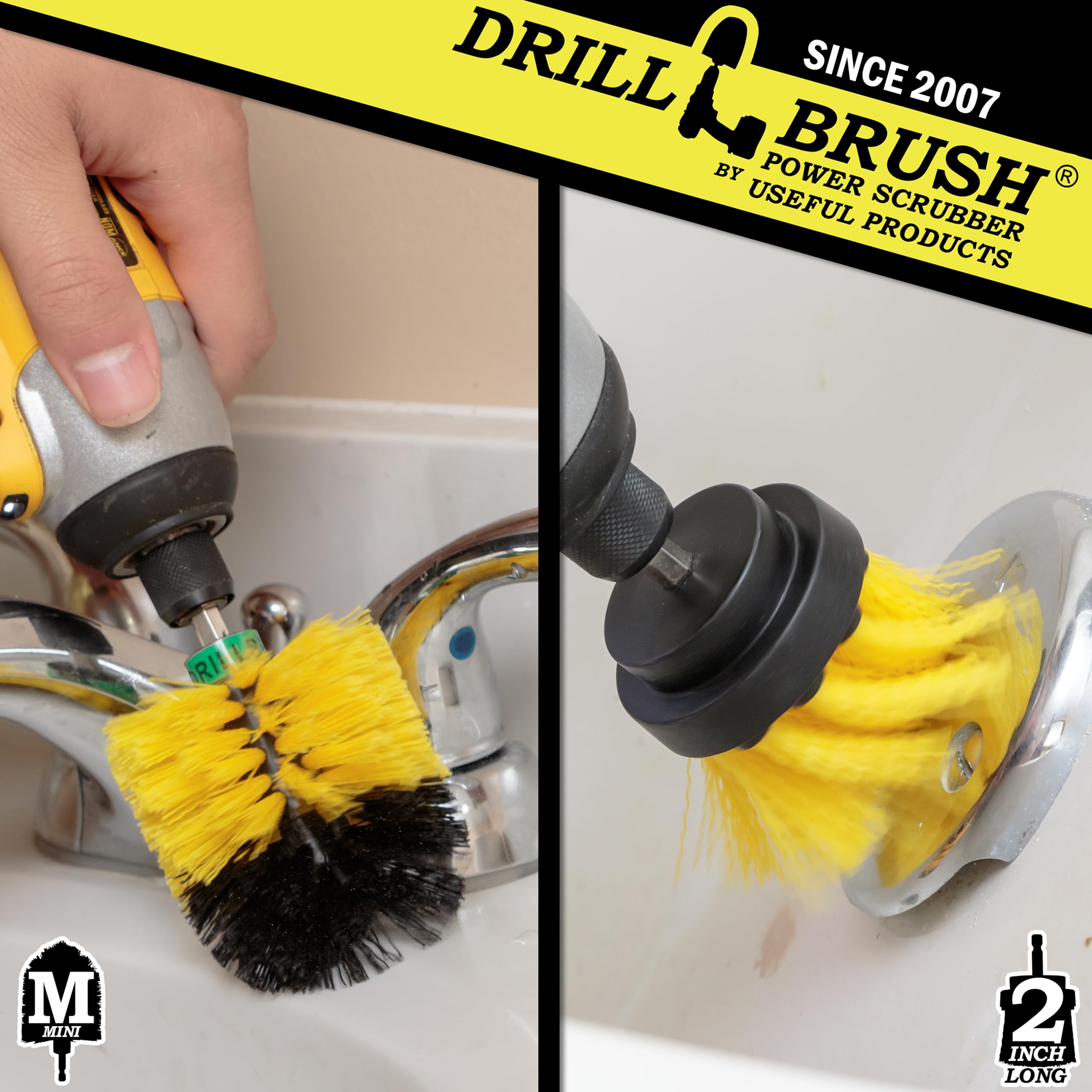 Scrub Brushes for Cleaning - Heavy Duty Bathroom, Tile & Grout Scrubber - Bathtub & Shower Drill Cleaning Brush - Power Scrubber with Ergonomic Handle - Perfect for Deep Cleaning Showers, Tiles and Bathroom Surfaces