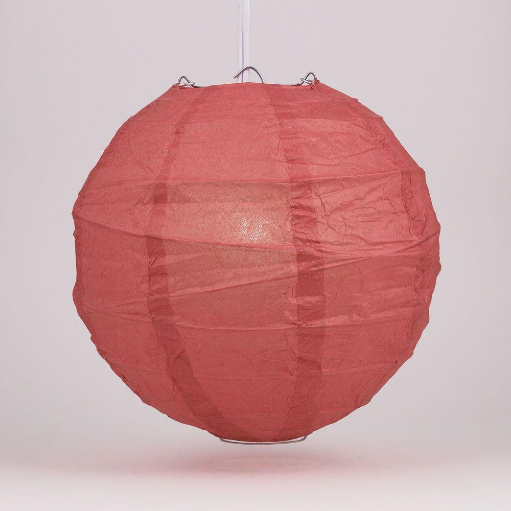 5 Pack 12 Inch Marasala/Burgundy Wine Free Style Ribbing Hanging Paper Lanterns - Perfect for Wedding Decor, Party Lighting, and Home Decoration
