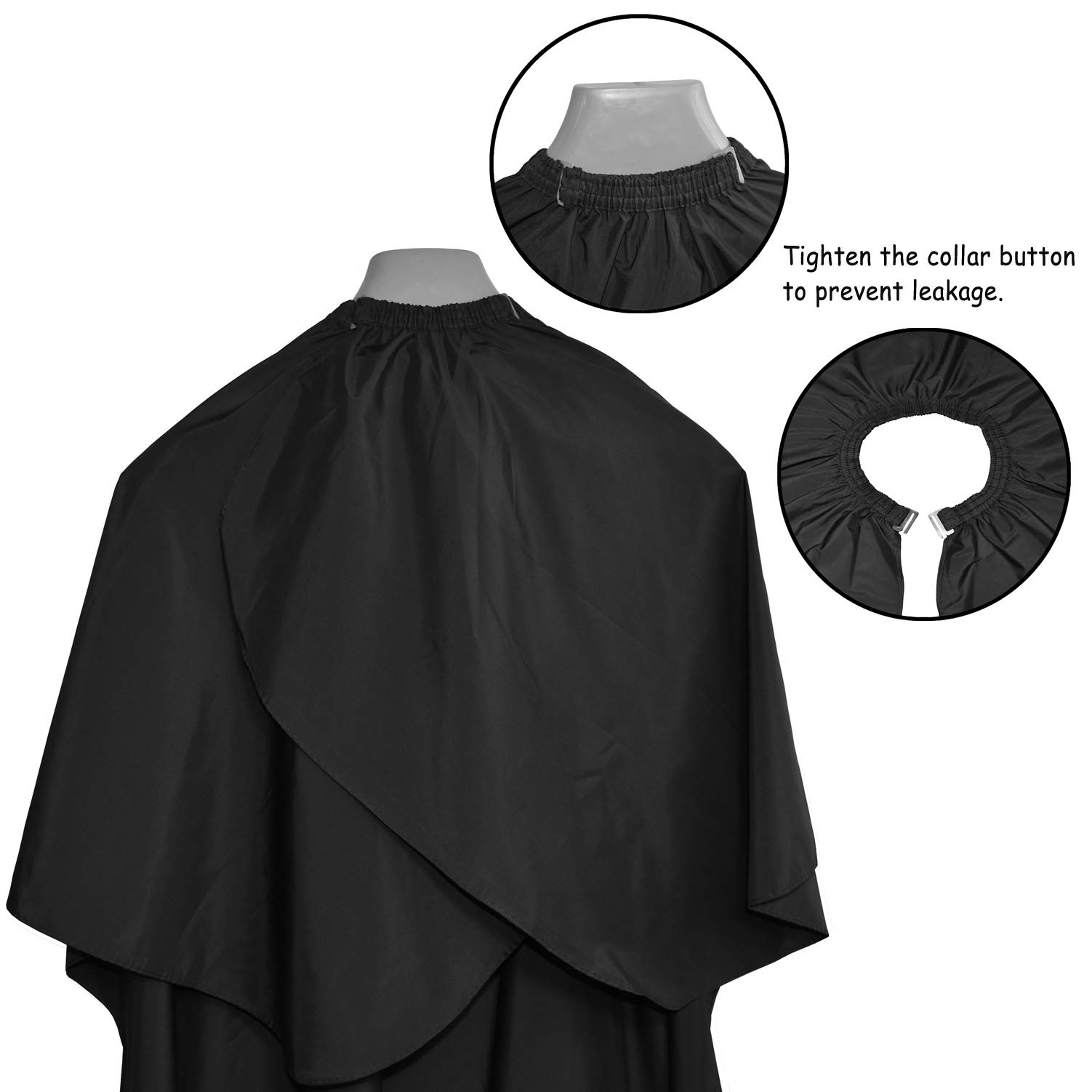 Waterproof Nylon Barber Apron for Hair Cutting & Styling - Professional Salon Apron for Men & Women (Black) - Ideal for Hairdressers, Barbers & Home Haircuts
