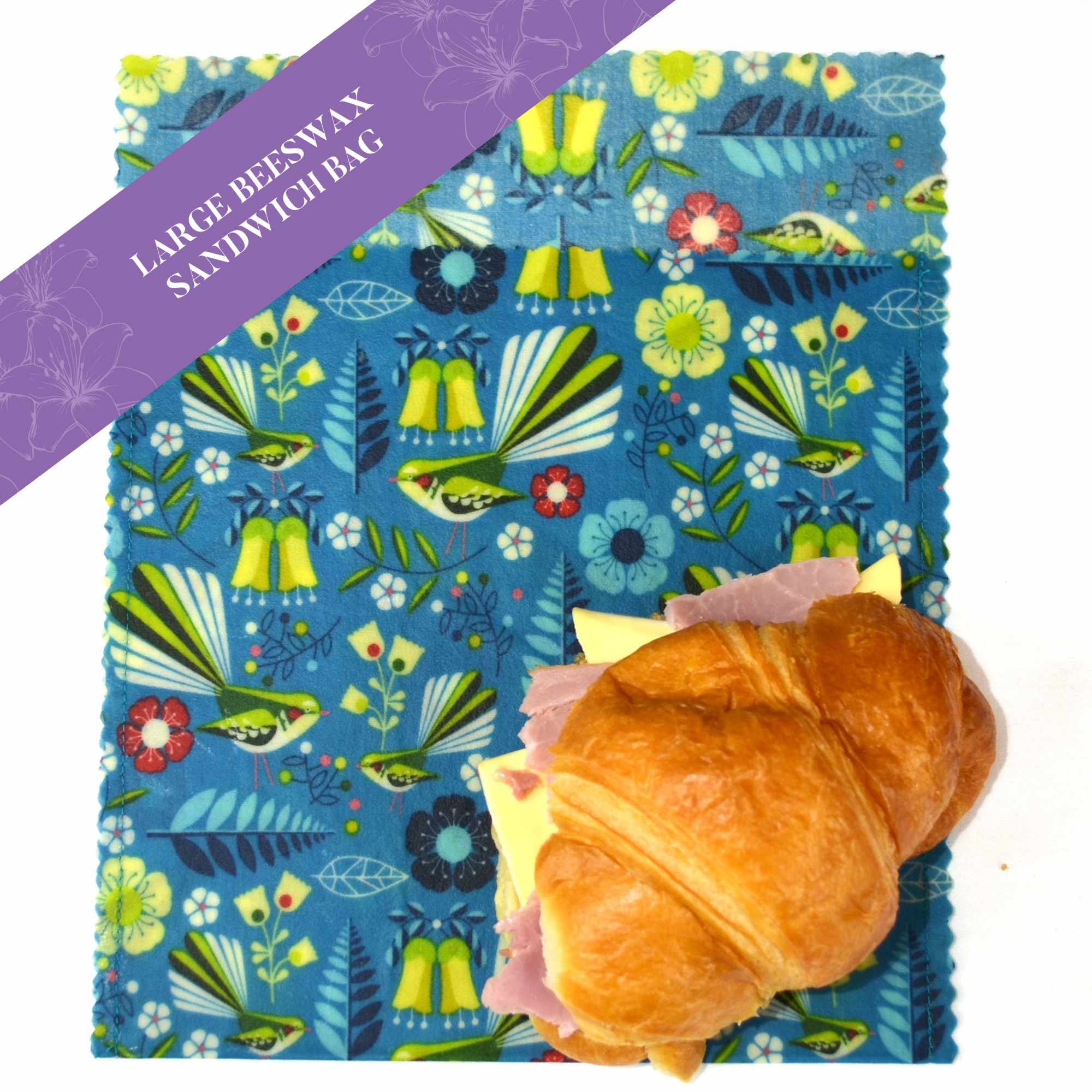 Fantails Large Sandwich Bags - Reusable, Leak-Proof Food Storage Bags for School Lunches, Picnics & Meal Prep (Pack of 50)