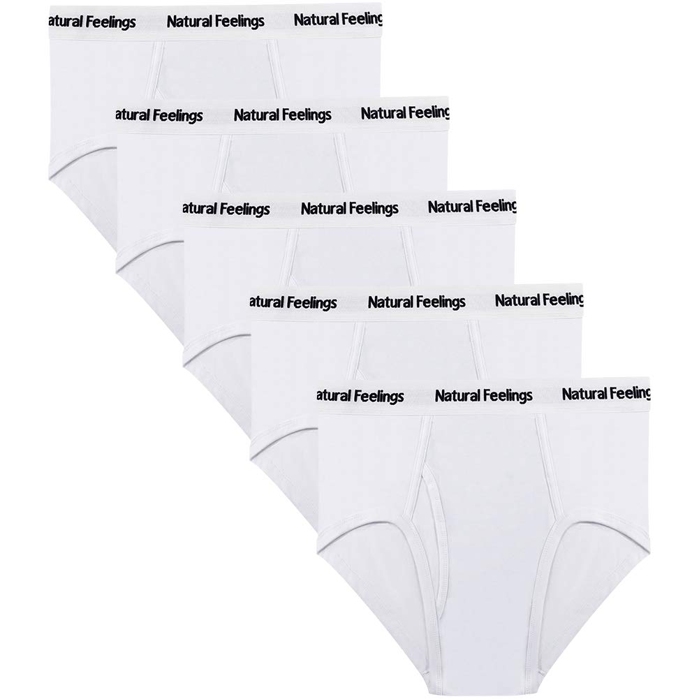 Natural Feelings Men's Cotton Briefs - Soft, Breathable Underwear for All-Day Comfort - 3-Pack - Perfect for Work, Gym & Everyday Wear