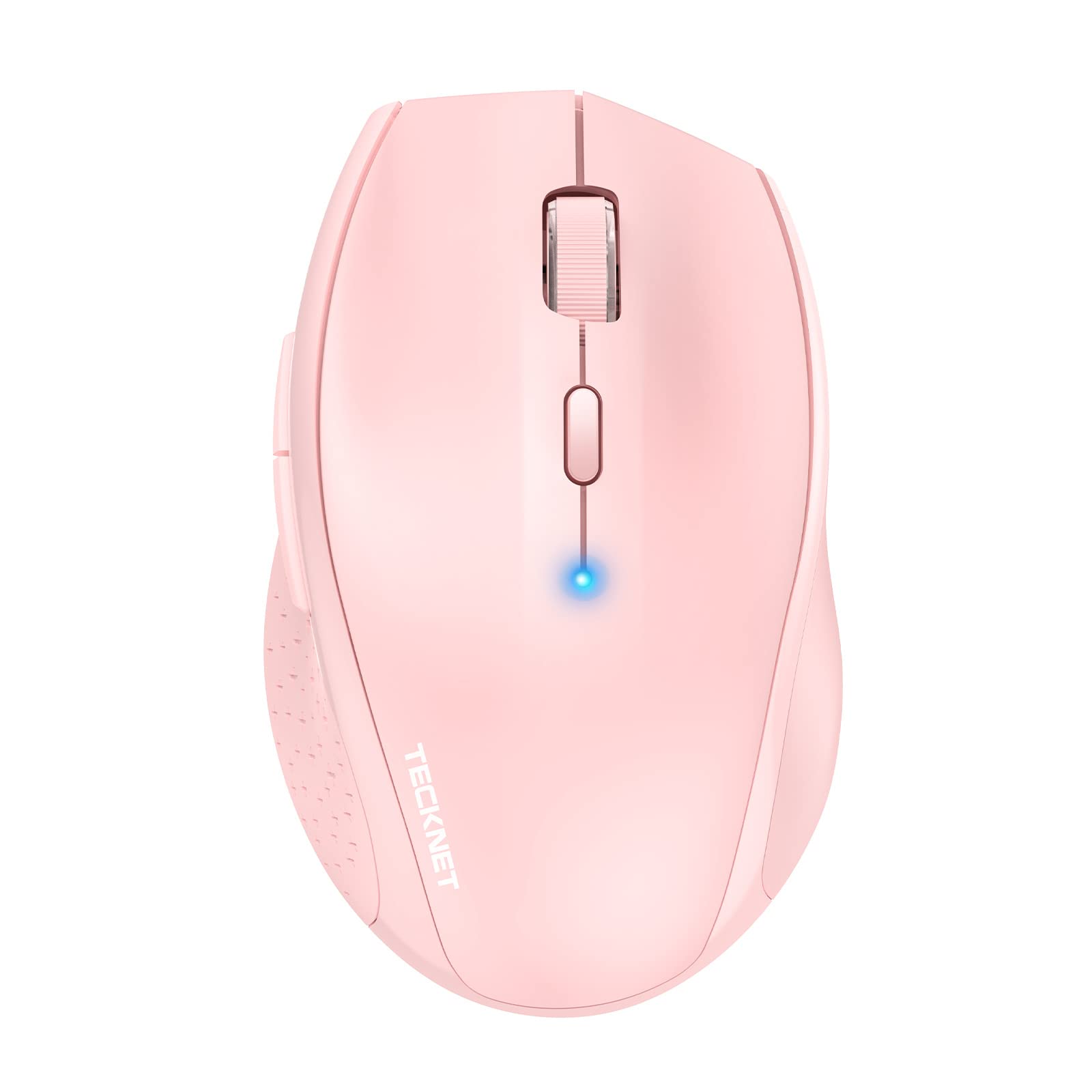 TECKNET Bluetooth Wireless Mouse - 4800 DPI Adjustable Computer Mouse with 24-Month Battery Life, 6 Buttons for iPad Pro, Laptop, Surface Pro, Windows PC & Chromebook (Pink) - Perfect for Office Work, Gaming & Travel Use