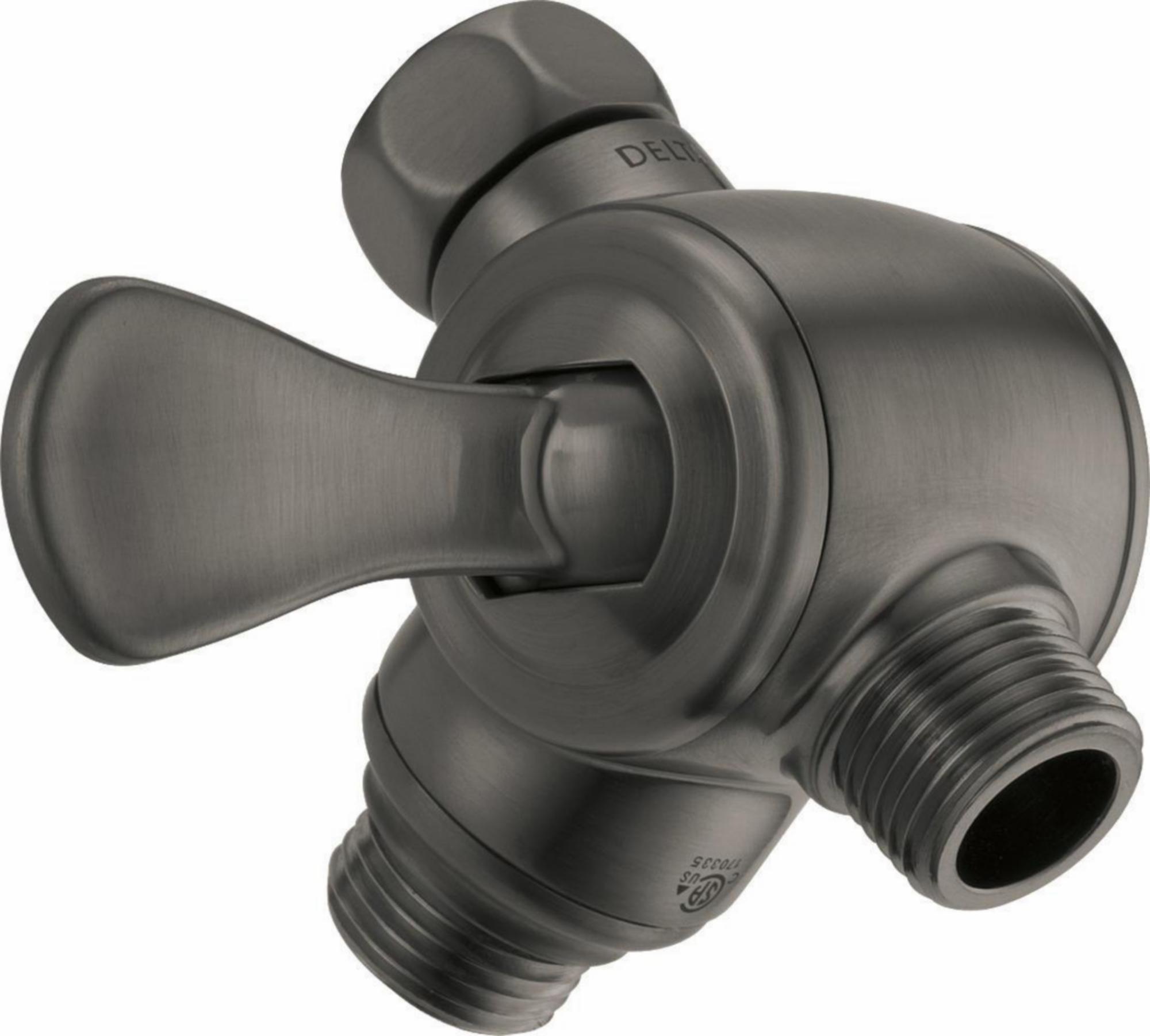 3-Way Shower Arm Diverter for Hand Shower - Black Stainless Steel U4929 KS PK Delta - Perfect for Bathroom Renovation & Multi-Function Shower System