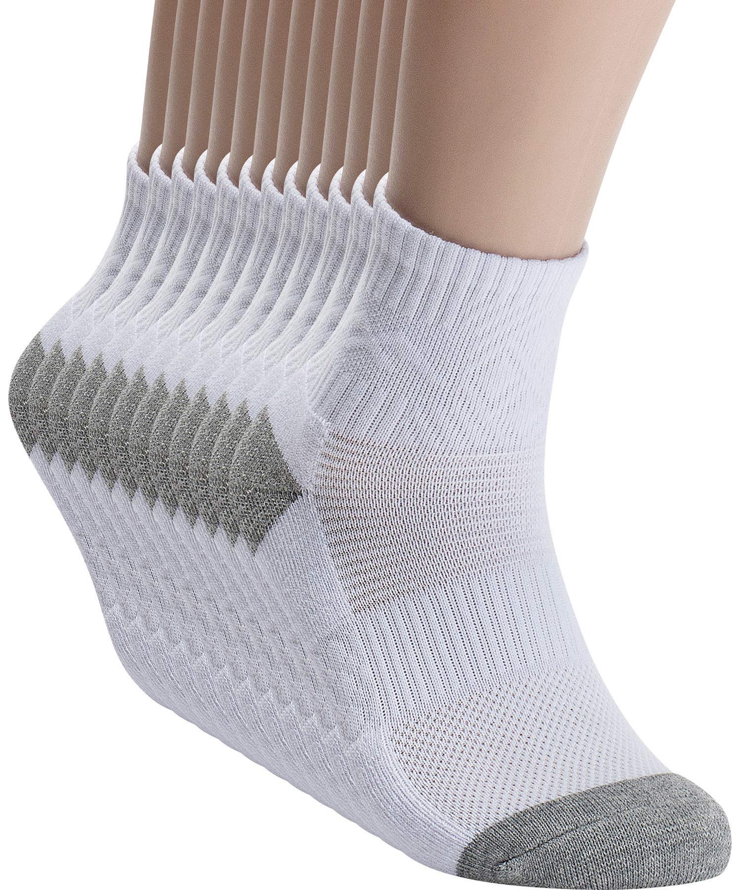 Breathable Cotton Mesh Hiking Socks for Men & Women - Pro Mountain Quarter Ankle Compression Athletic Socks - Perfect for Trekking, Trail Running & Outdoor Adventures