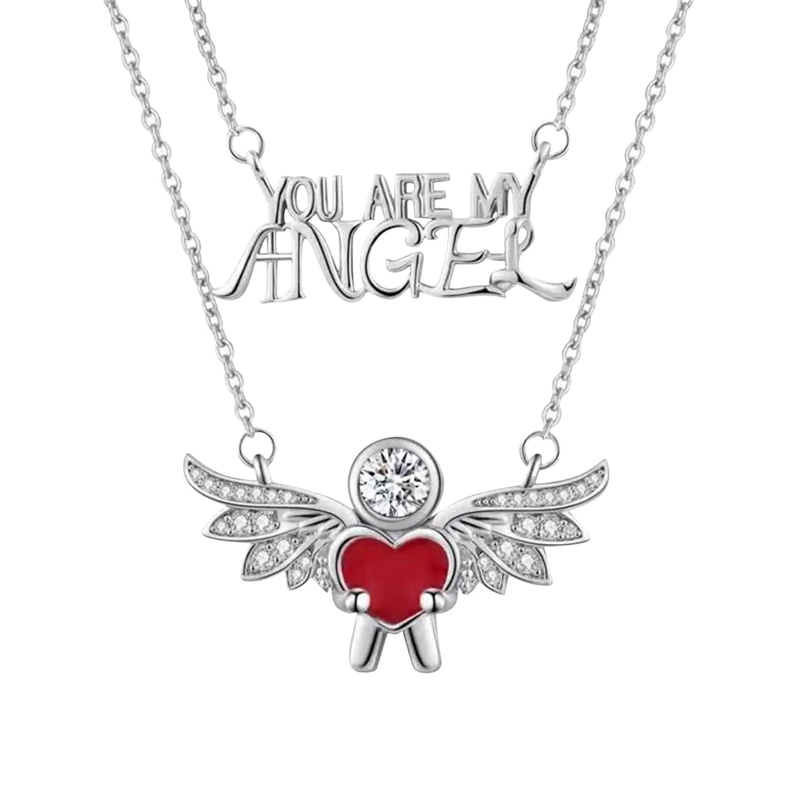 Elegant Silver Flower Necklace for Women - Heart Pendant Jewelry for Daily Wear, Travel & Couple Gifts - One Size Fits All | Perfect for Date Nights, Anniversaries & Casual Outfits