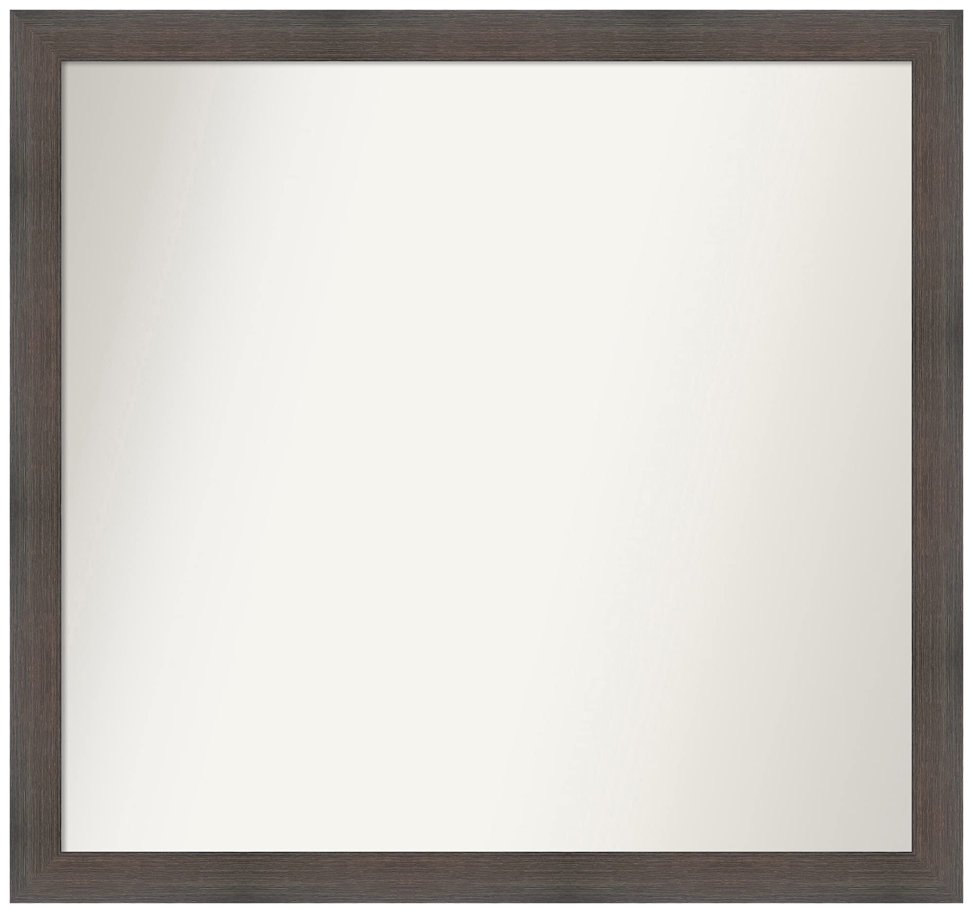 Amanti Art 30x32 Inch Non-Beveled Custom Wall Mirror with Hardwood Chocolate Narrow Frame - Bathroom, Living Room, Bedroom Decor - Various Sizes Available - Brown Wooden Mirror for Home & Office