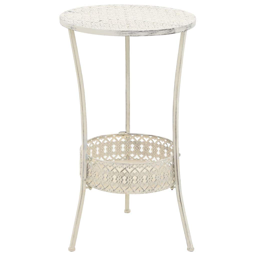 Vintage Style Round Metal Bistro Table - Elegant Retro Bar Table, Medieval Metal Side Table for Dining Room, Bar, Living Room, Study, Home, Office - 15.7