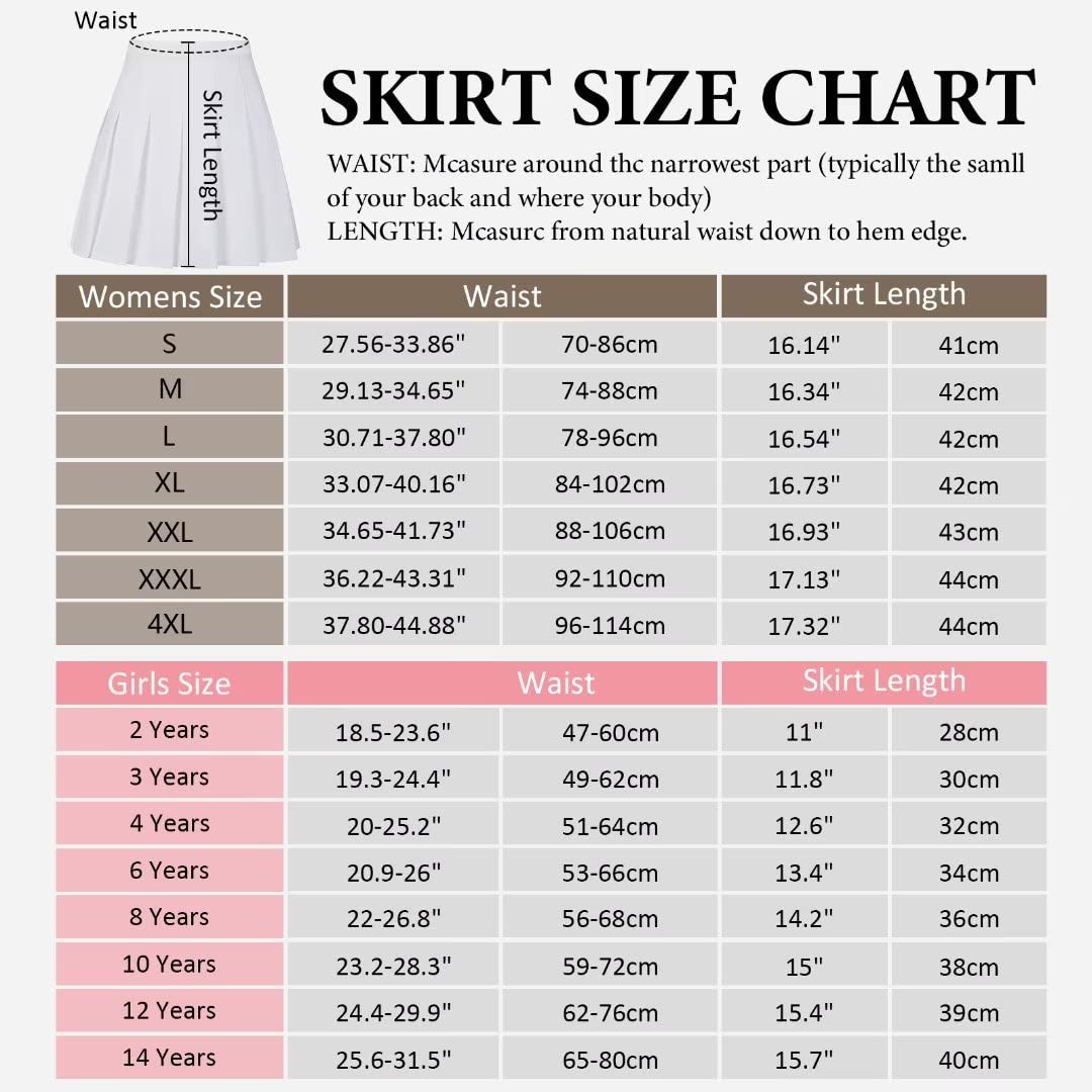 Women's High Waisted Pleated Tennis Skirt with Built-in Shorts - School Uniform, Cheerleading & Sports Skort for Girls & Women (Sizes 2T-4XL) - Perfect for Tennis, Volleyball, School & Casual Wear