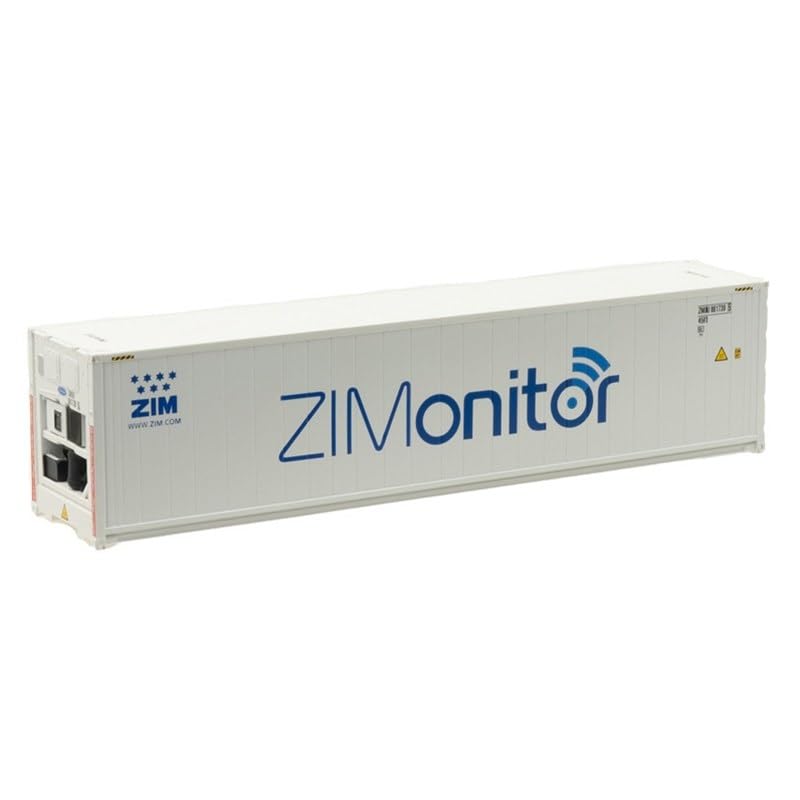 Atlas HO Scale 40' Reefer Container 3-Pack - ZIM/ZMOU #8817369/8817395/8817414 - Perfect for Model Train Layouts & Collectors