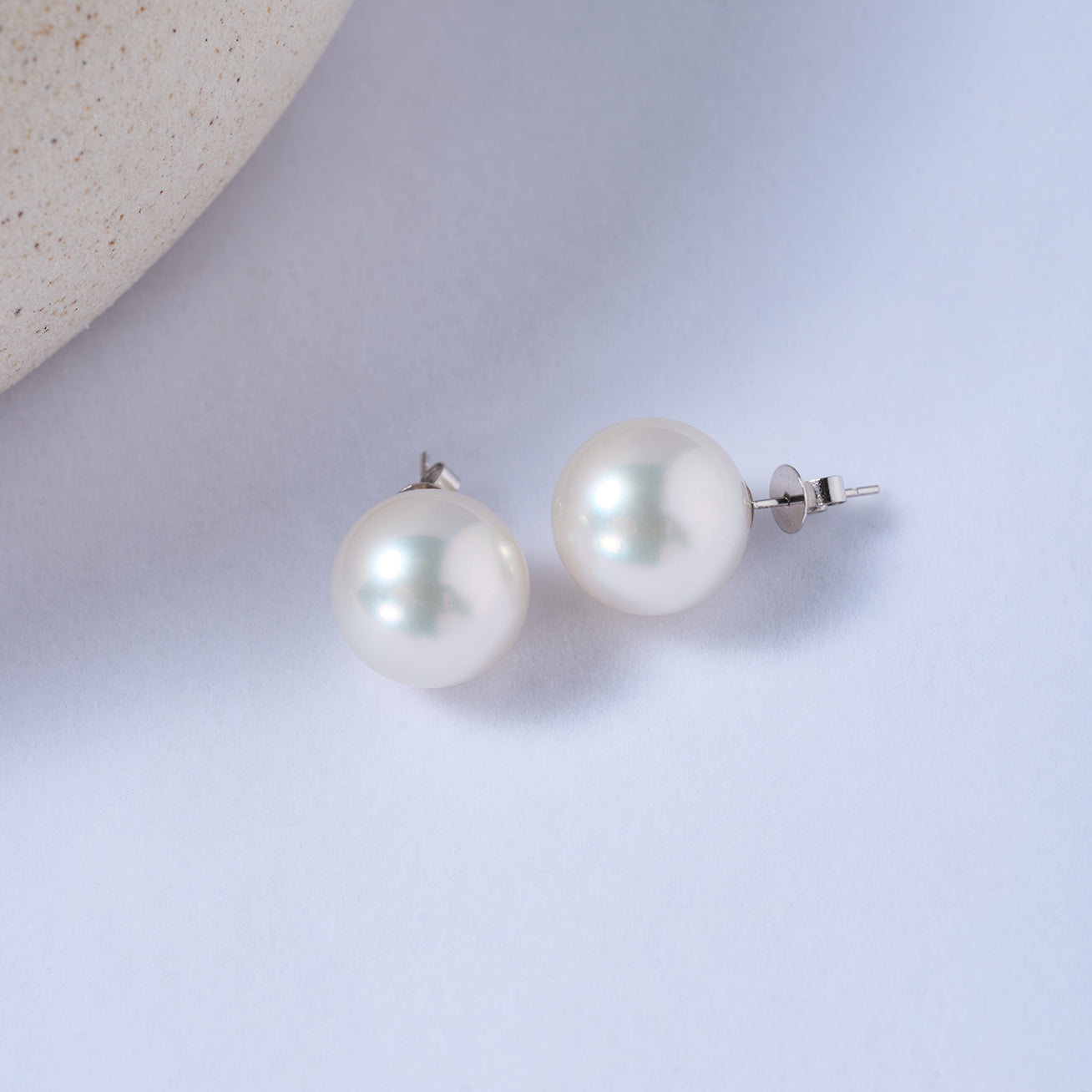 18K Gold Australian White South Sea Pearl Stud Earrings - Natural Lustrous Pearls for Women | Perfect for Weddings, Parties & Special Occasions