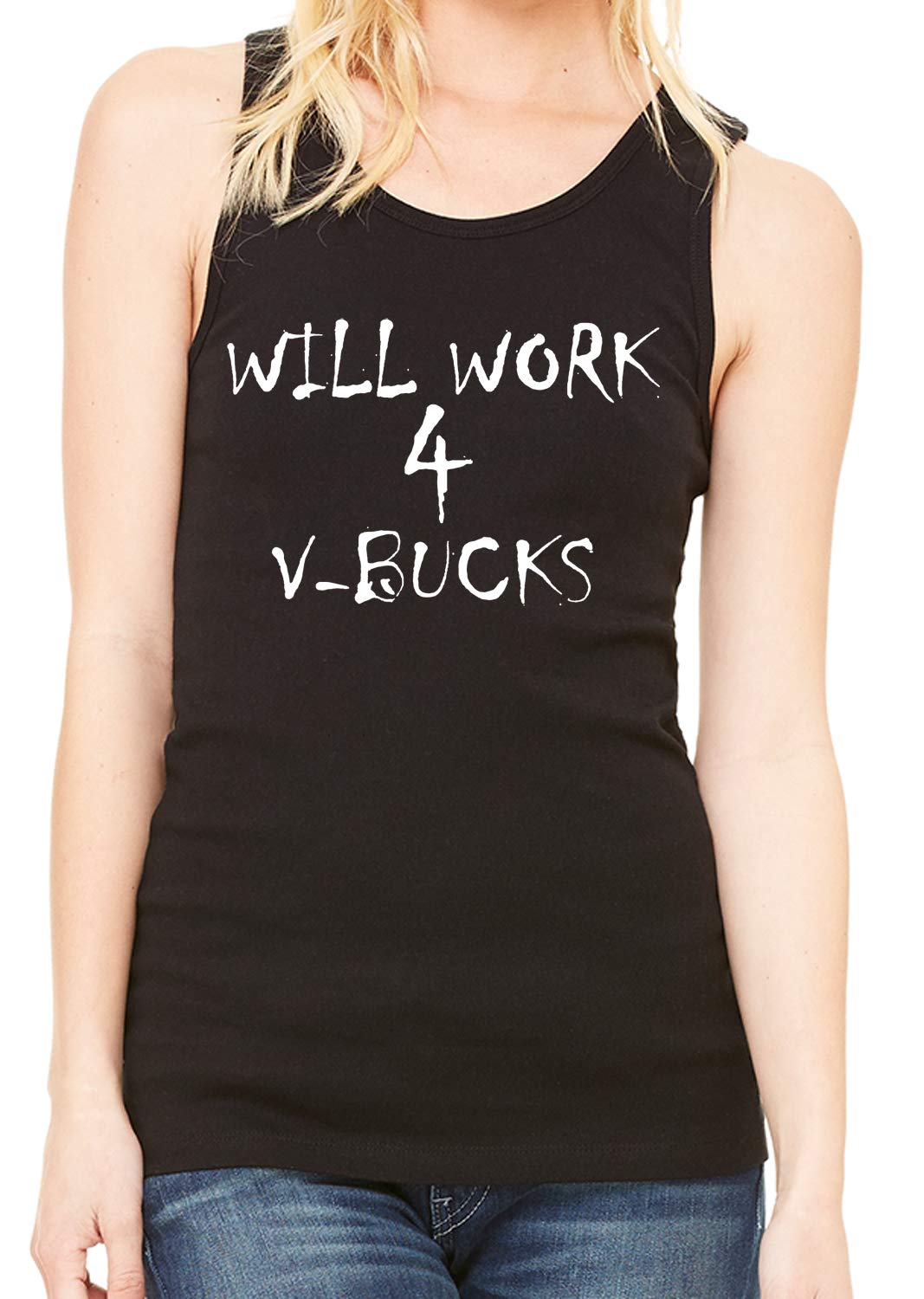 **INKEEZY Girls & Junior Will Work for V-Bucks Tank Top - Comfortable Gaming Tee for Fortnite Fans, Casual Wear & Cosplay**