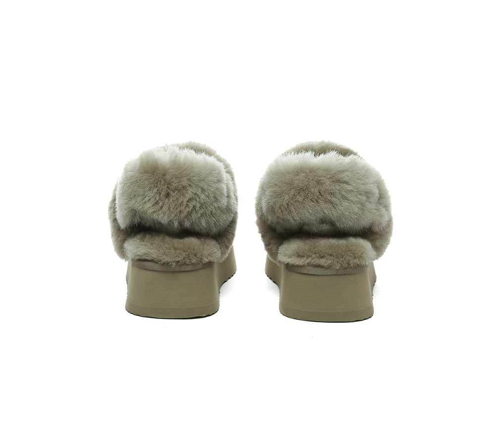 Australian Shepherd® Women's 3-Way Style UGG Slippers with Removable Wool Strap - Slingback Platform House Shoes for Cozy Home, Office & Travel Comfort