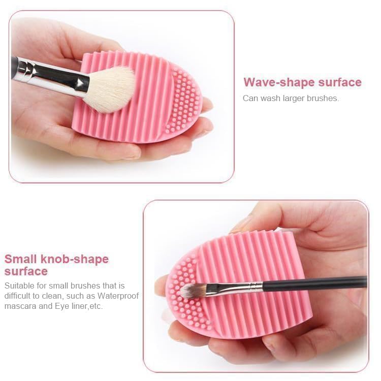MobFest® Silicone Makeup Brush Cleaner - Reusable Cosmetic Brush Washing Scrubber Pad for Foundation, Eyeshadow & Blush Brushes - Multicolor (2 Pack, Small) - Perfect for Home & Travel Makeup Brush Cleaning