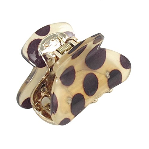 Ubersweet® Women's Hair Claw Clip - Chocolate Brown Polka Dot Design | Non-Slip Hair Clamp for Ponytails, Buns & Updos | Perfect for Work, Parties & Everyday Use