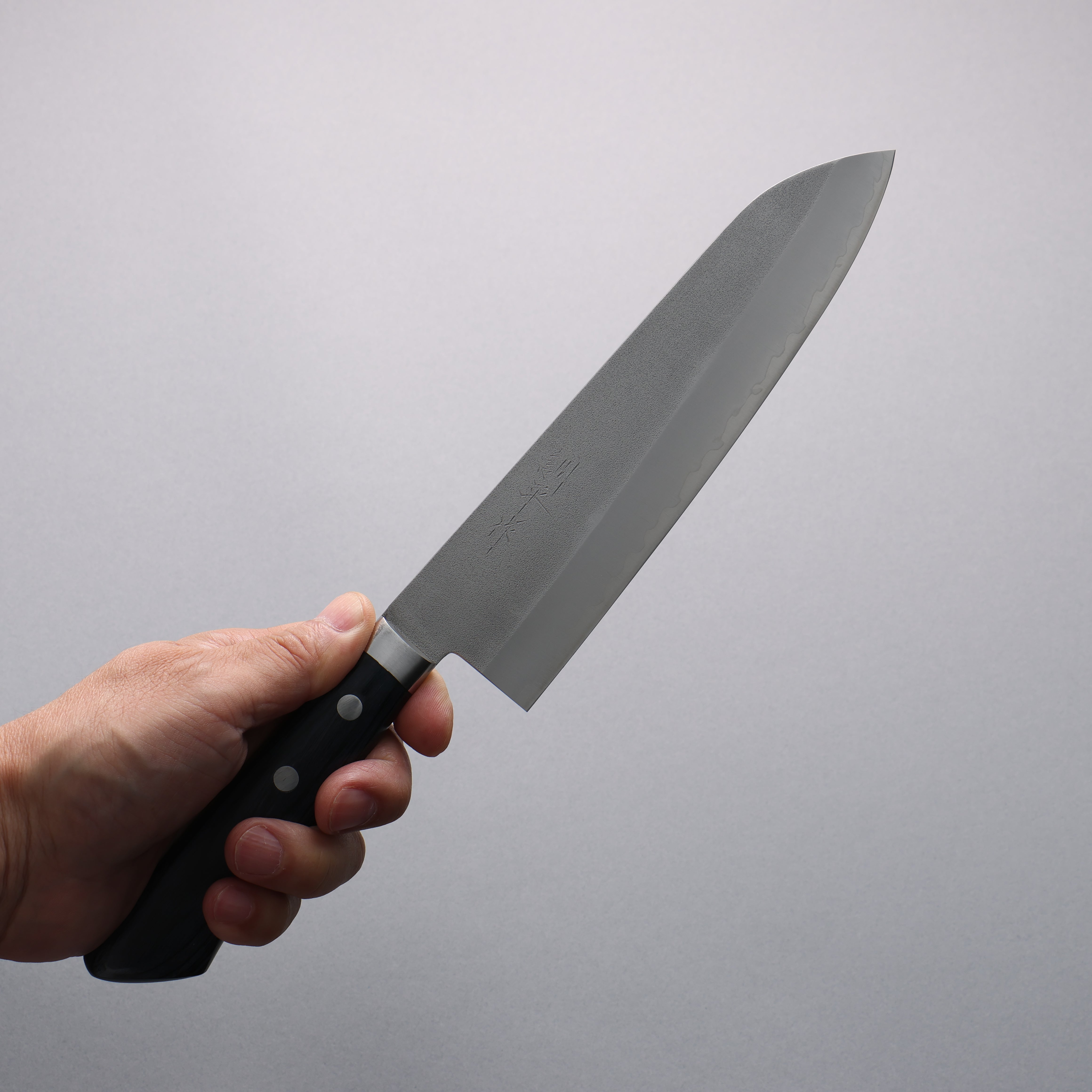 Kunihira VG1 Nashiji Gyuto 180mm Japanese Chef Knife with Navy Blue Pakkawood Handle - Perfect for Sushi, Meat Cutting & Professional Kitchen Use