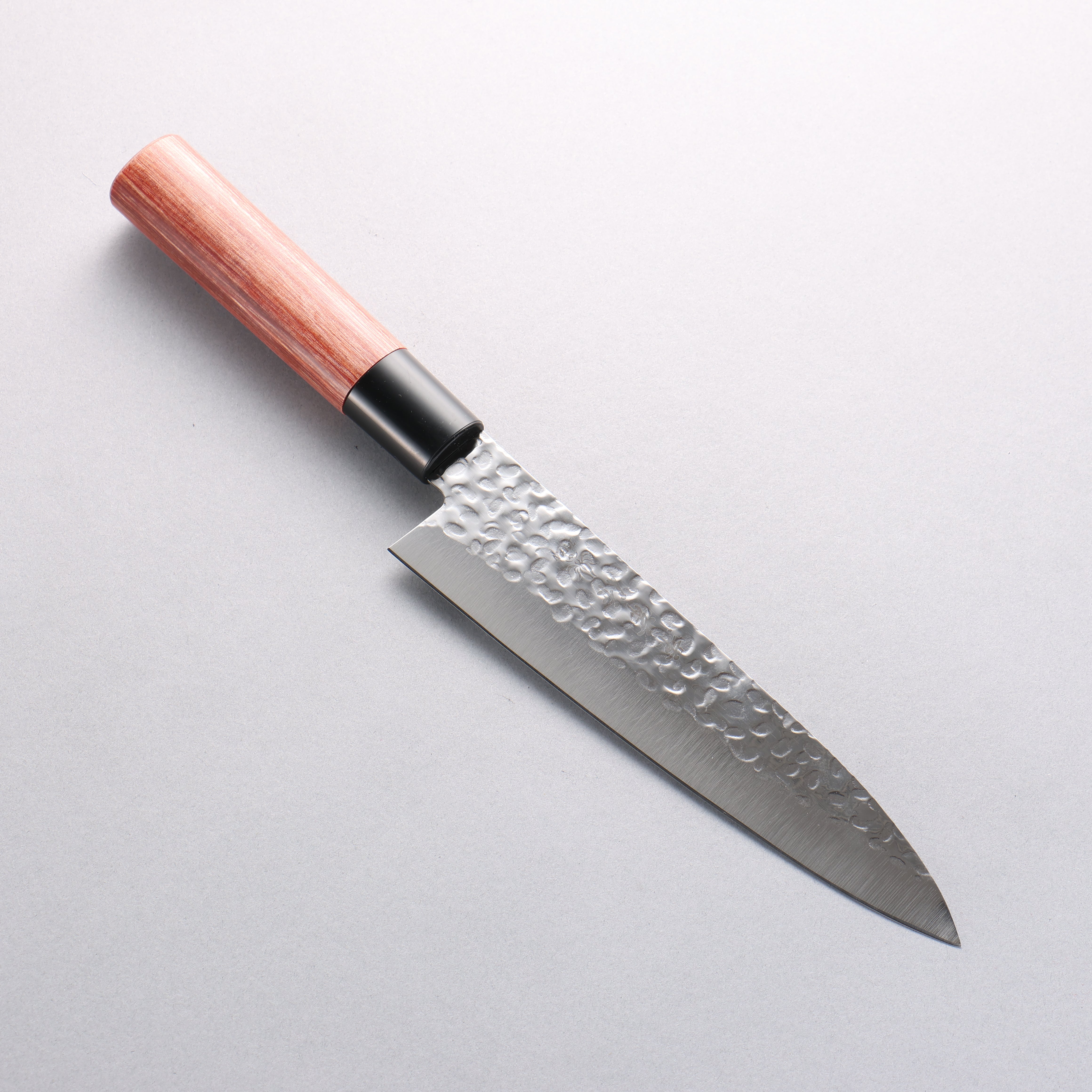 Kanetsune DSR 1K6 Hammered Gyuto Japanese Chef Knife 180mm - Red Pakka Wood Handle - High Carbon Steel Blade for Professional Cooking & Sushi Preparation