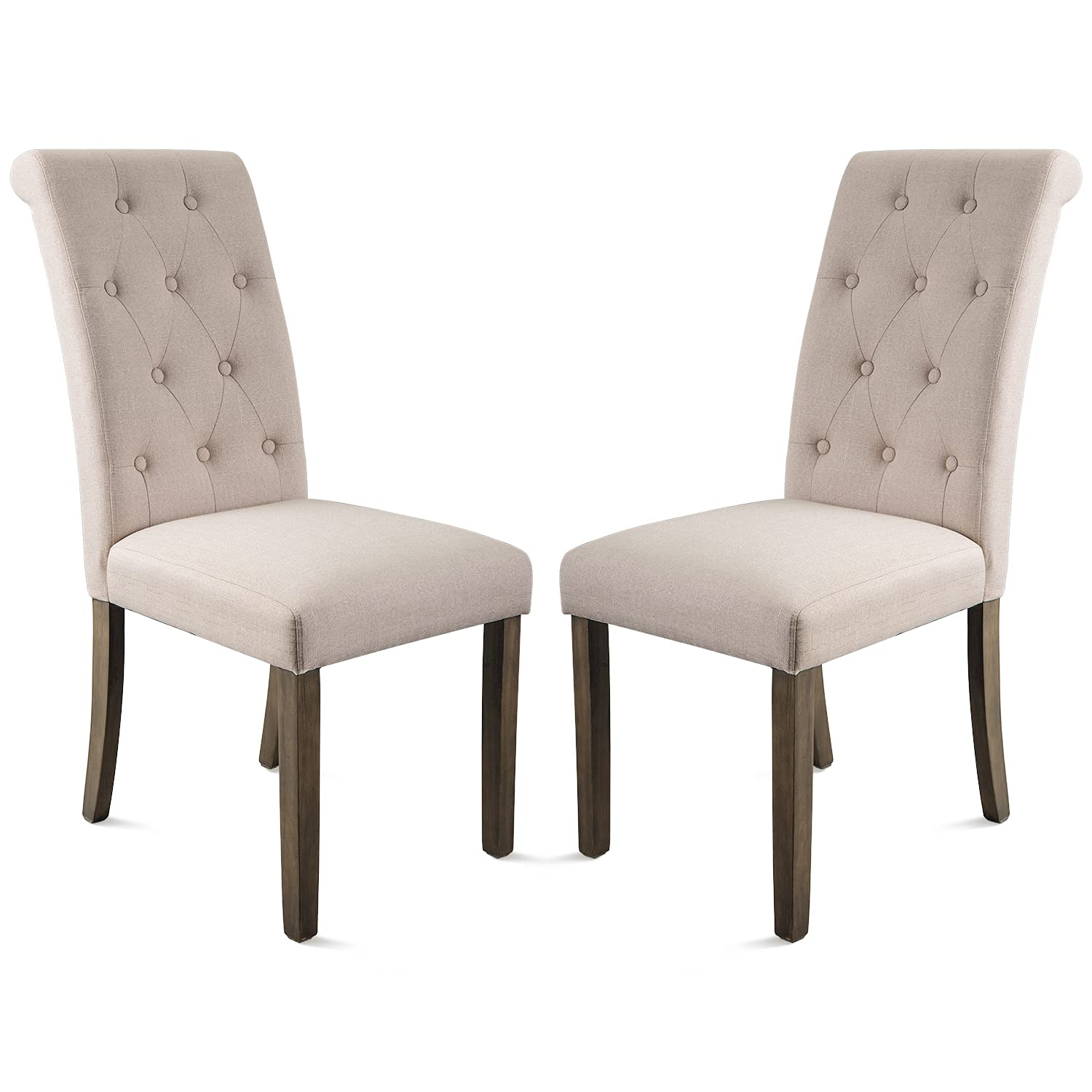 Premium Solid Wood Tufted Dining Chairs - Set of 2, Elegant Aristocratic Style for Formal Dining Room, Kitchen, or Home Office - FSC Certified Wood, Comfortable Seating for Dinner Parties & Entertaining