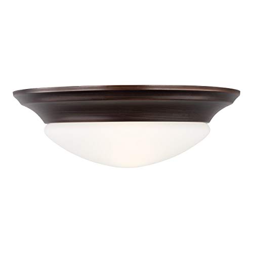 Generation Lighting 75434-710 Nash One-Light Bronze Flush Mount Ceiling Fixture - Modern Lighting for Bedroom, Hallway & Entryway
