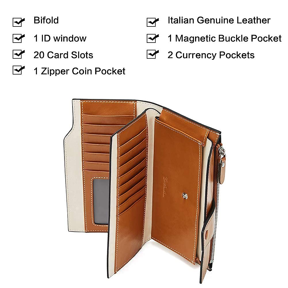 BOSTANTEN Women's Genuine Leather Handbag - Stylish Designer Purse & Tote Bag Bundle with Large Capacity Wallet, Cash Clutch & Zipper Pouch | Perfect for Work, Travel & Everyday Use