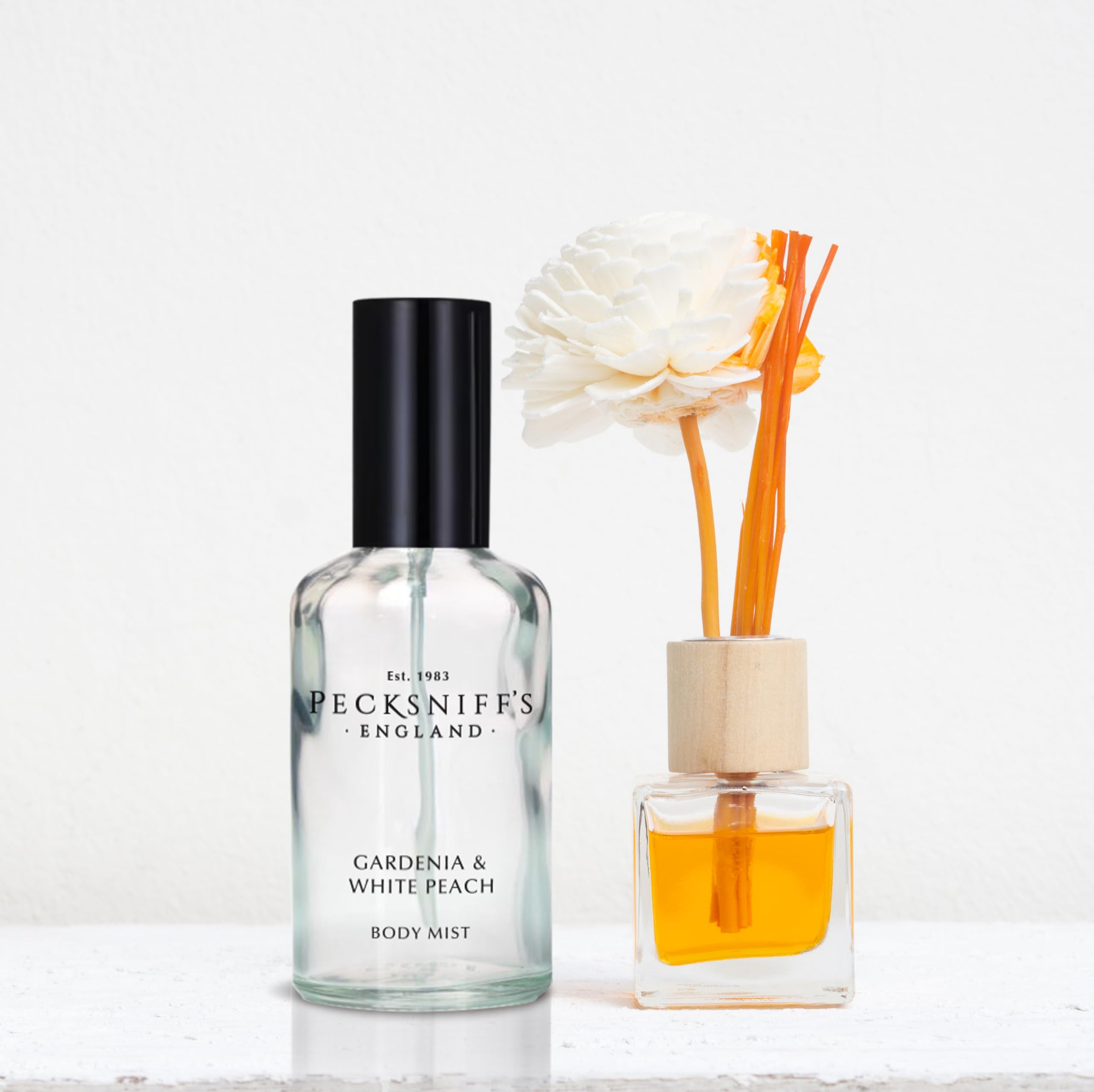 Pecksniff's Gardenia & White Peach Body Mist Spray - 50ml / 1.69 Fl Oz | Lightweight, Long-Lasting Fragrance for Women | Perfect for Daily Use, Work, Gym & Special Occasions