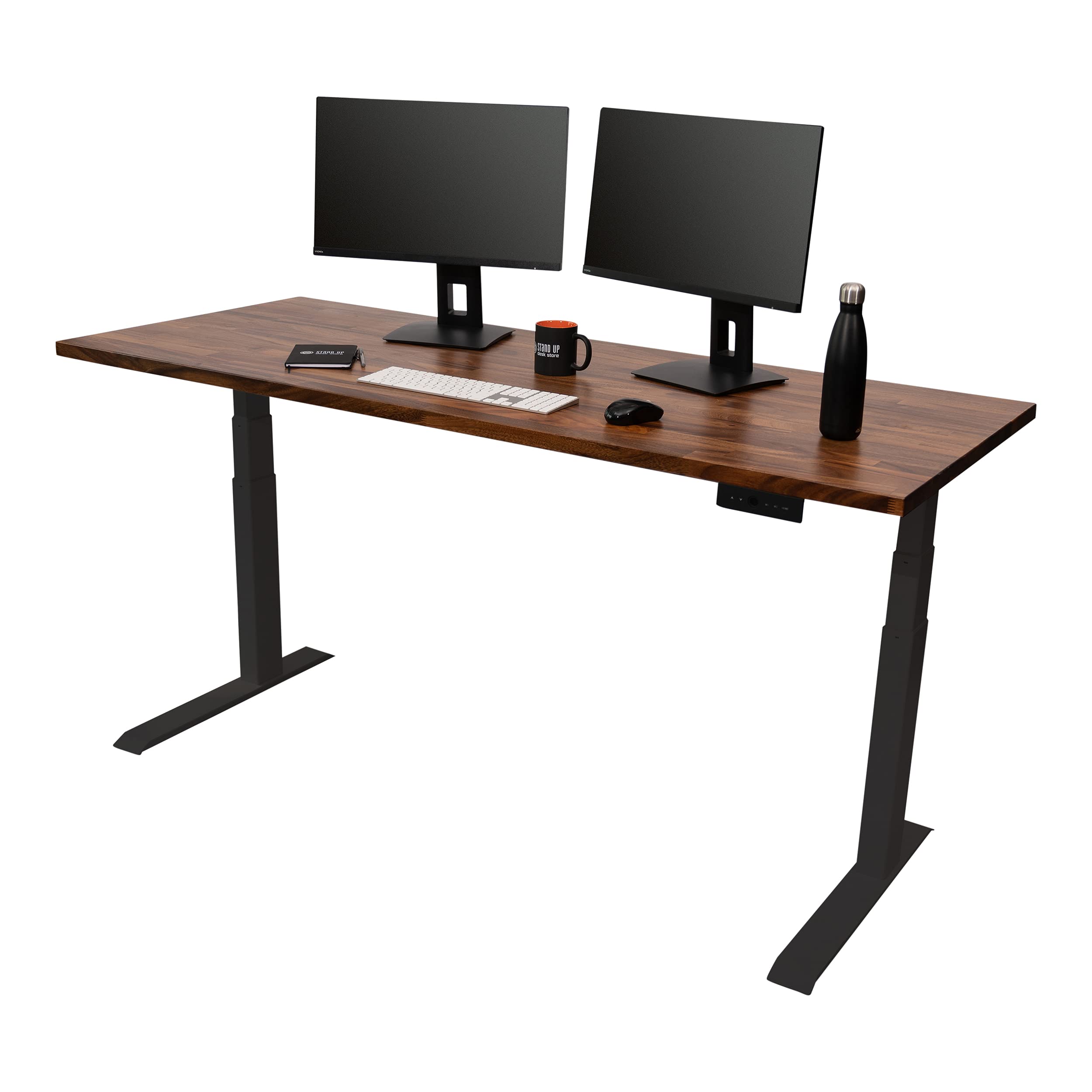 Premium Electric Standing Desk with Solid Walnut Top - 71