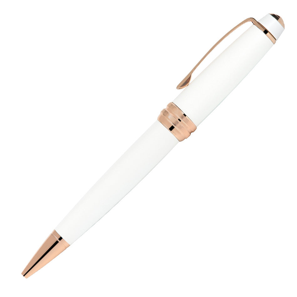 Premium Cross Bailey Ballpoint Pen - White Lacquer with Rose Gold Trim - Elegant Writing Instrument for Office, Business Gifts & Everyday Use