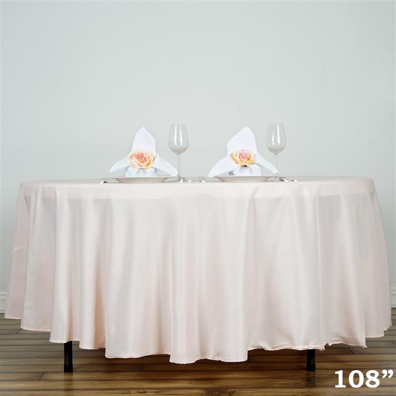 108 Polyester Round Tablecloth for Wedding, Party & Events - Elegant & Durable Table Linens for Dining, Banquet & Home Decor