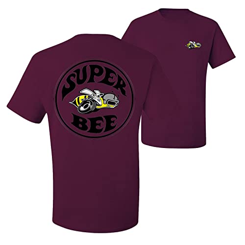 Vintage Dodge Super Bee Logo Graphic T-Shirt for Men - Classic Muscle Car Design on Front & Back - Perfect for Car Enthusiasts & Casual Wear